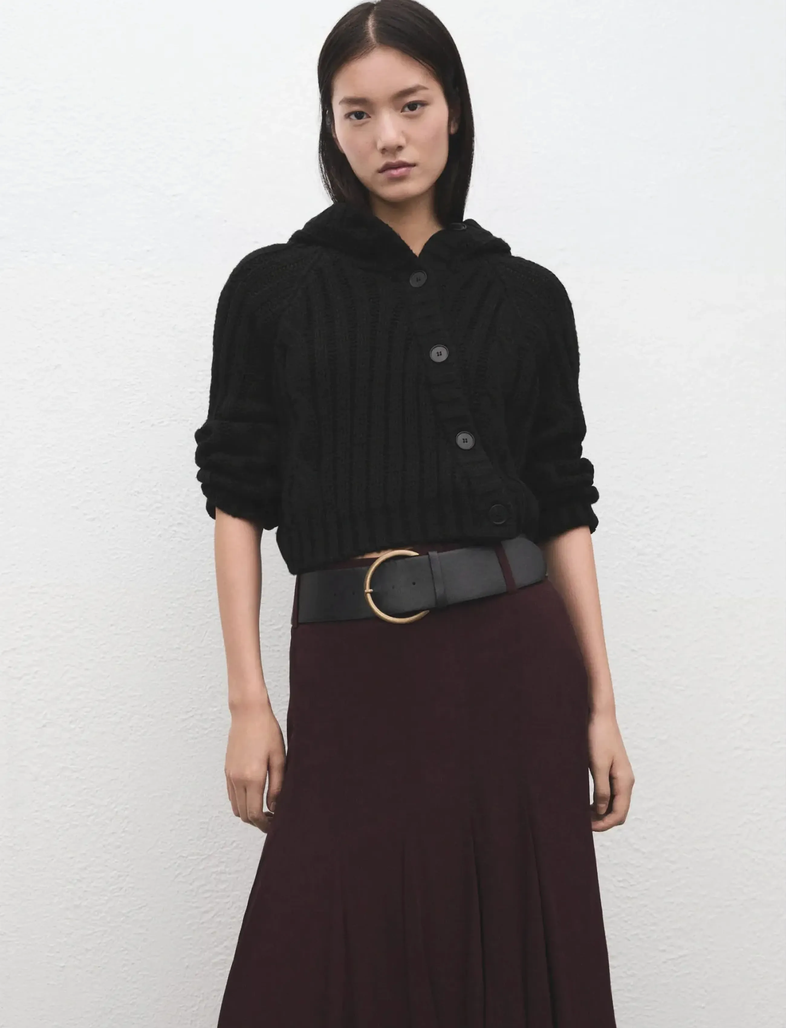 Mango Double-Breasted Jacket With Buttons, XL, Black, Strik > Cardigans, Dame
