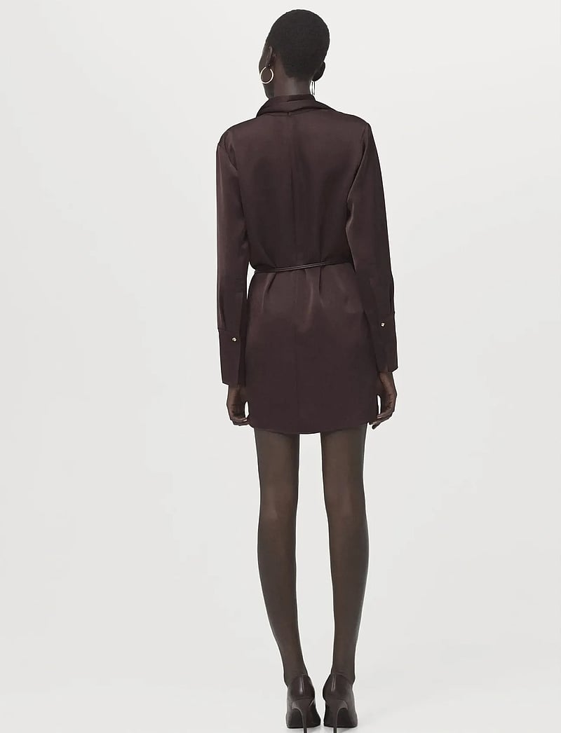 Mango - Satin dress with foulard - cocktailkleider - brown - 2