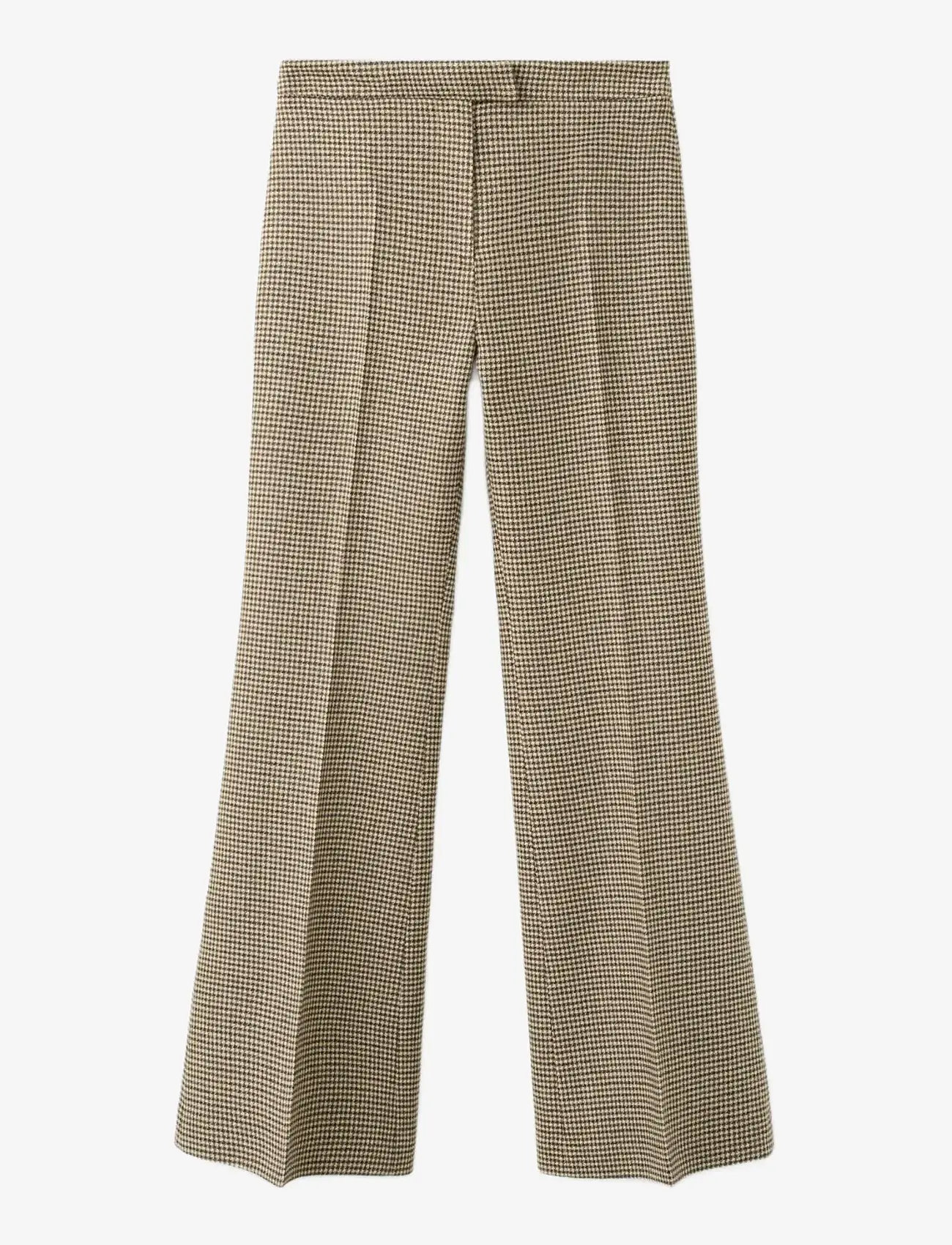Mango - Houndstooth wool-blend trousers - utsvängda byxor - medium brown - 1