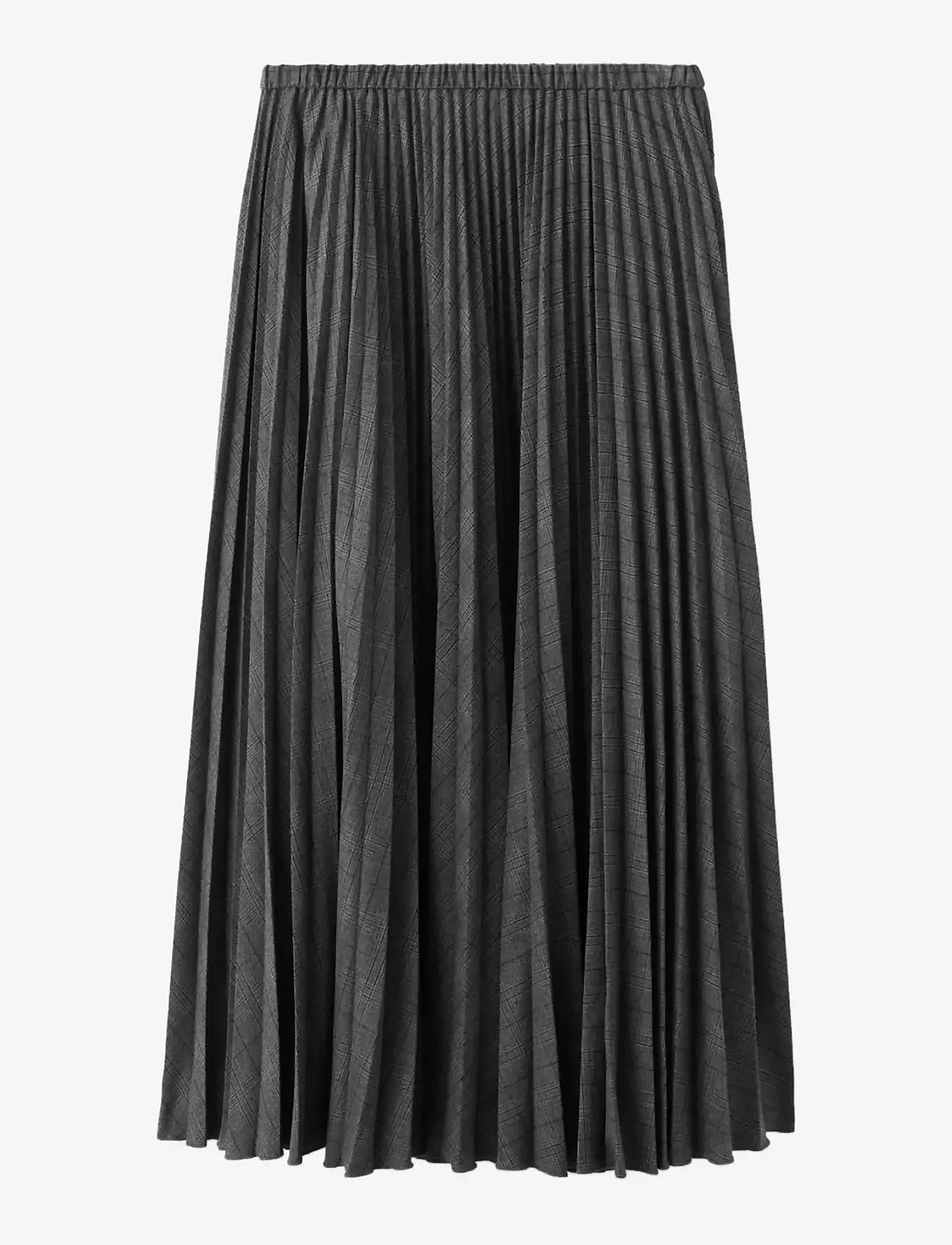 Mango - Checked pleated skirt - faltenröcke - grey - 1