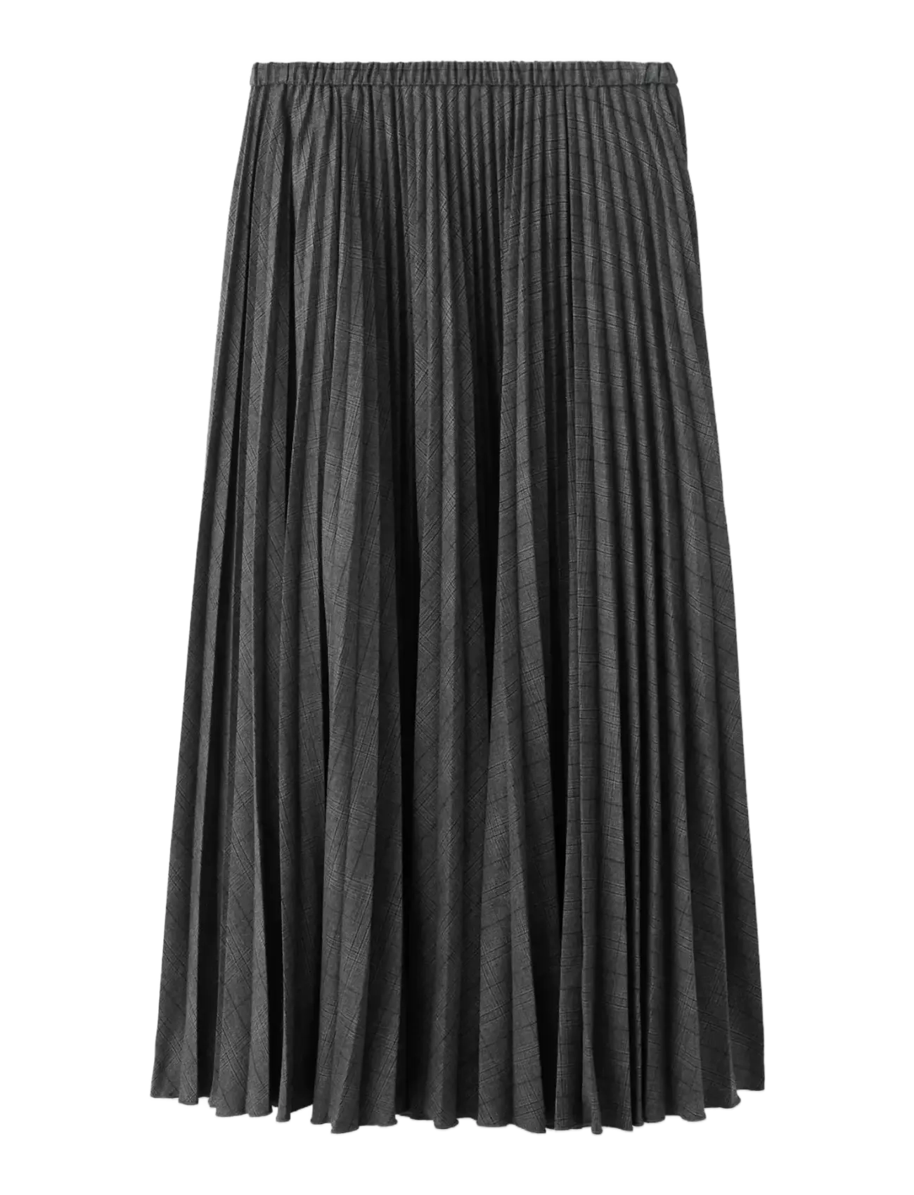 Mango Checked pleated skirt - Kläder - GREY / grey