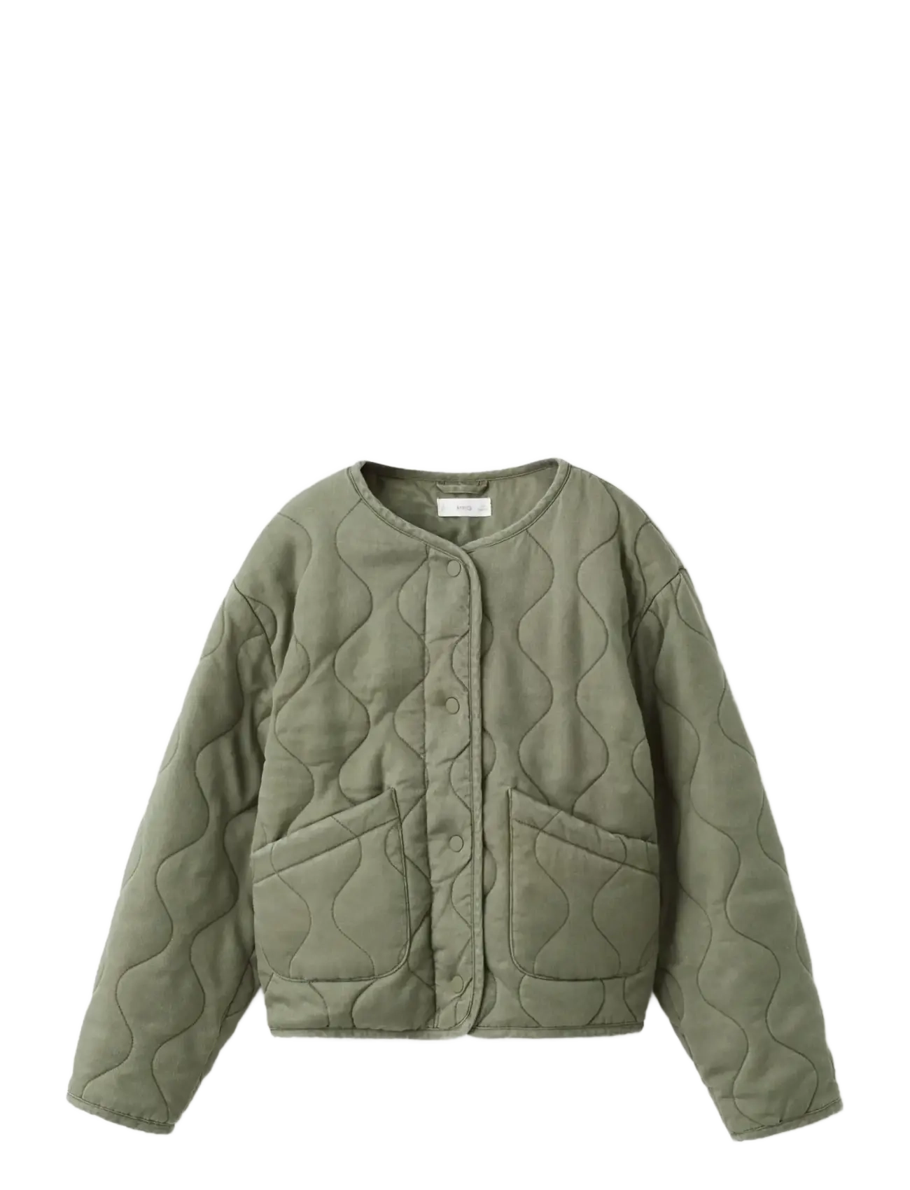 Mango Padded Lyocell Jacket, 128, Jackets & Coats, Khakigrün - Quilted Jackets, Kinder