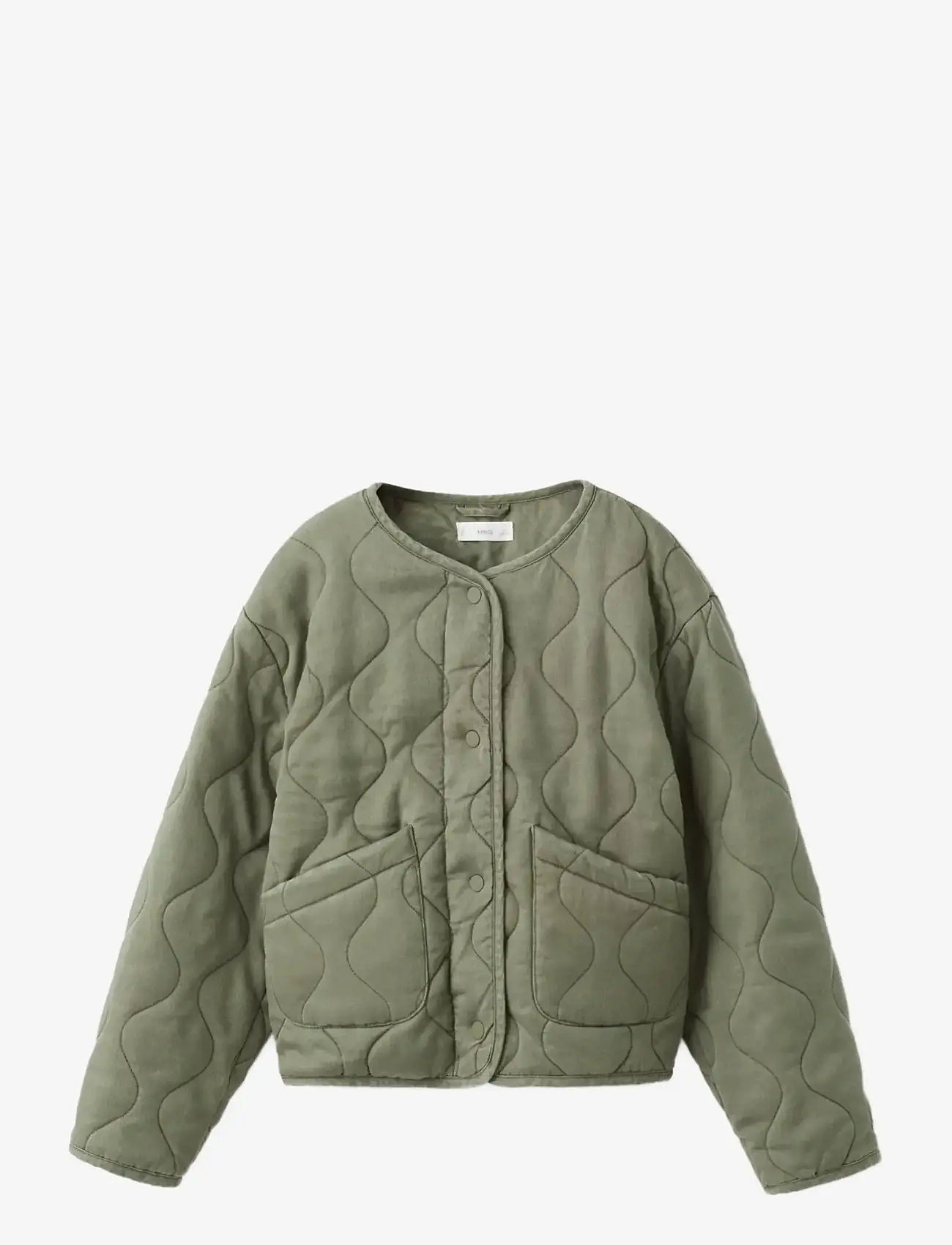 Mango - Padded lyocell jacket - quiltede jakker - beige - khaki - 0