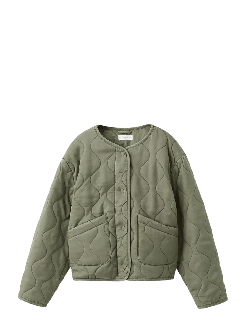 Mango - Padded lyocell jacket - quiltede jakker - beige - khaki - 0