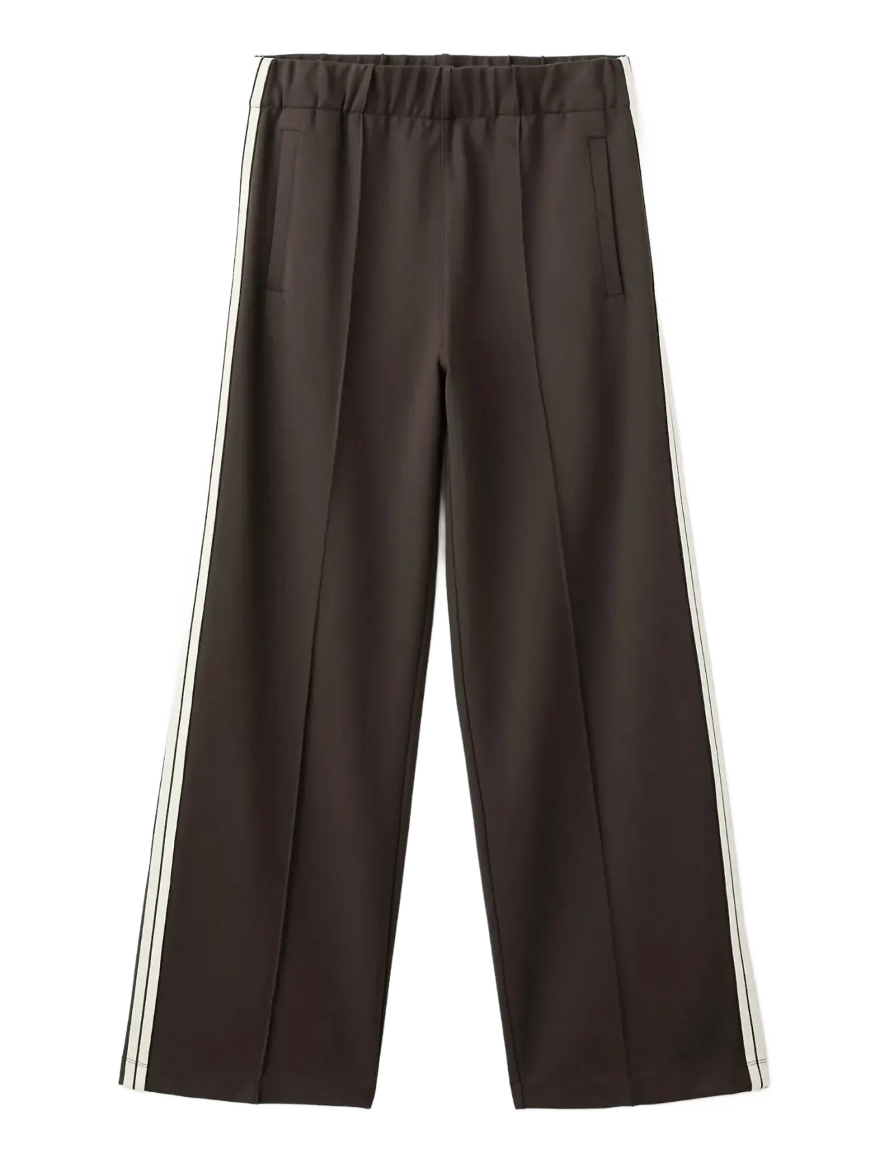 MANGO Contrast Stripe Straight Hosen Braun - L - Damen