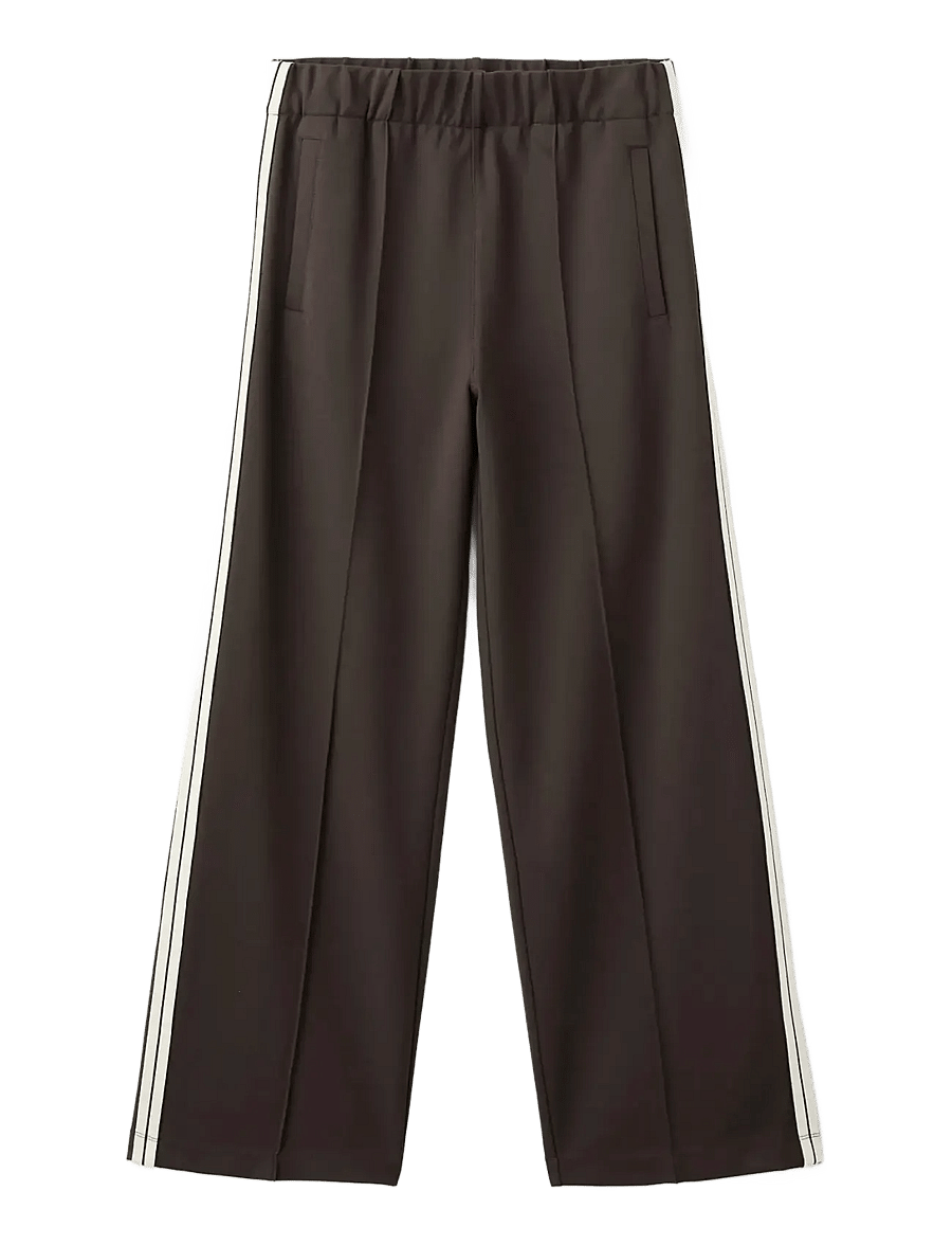 Mango - Contrast stripe straight trousers - hose mit geradem bein - brown - 1
