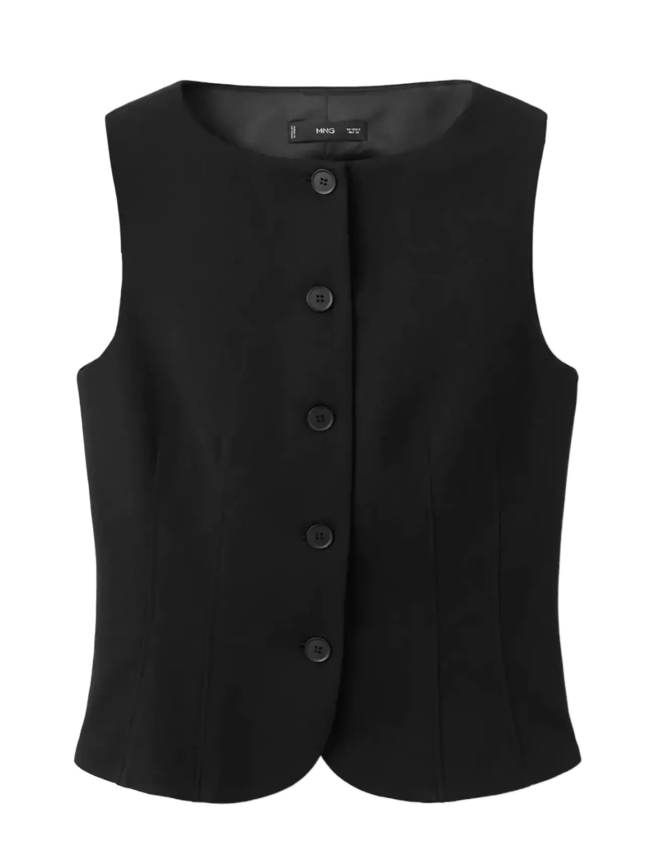 Mango Suit waistcoat with buttons - Nyheter - BLACK / black
