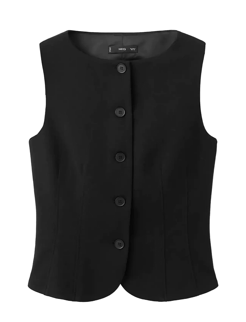Mango - Suit waistcoat with buttons - kostymvästar - black - 1