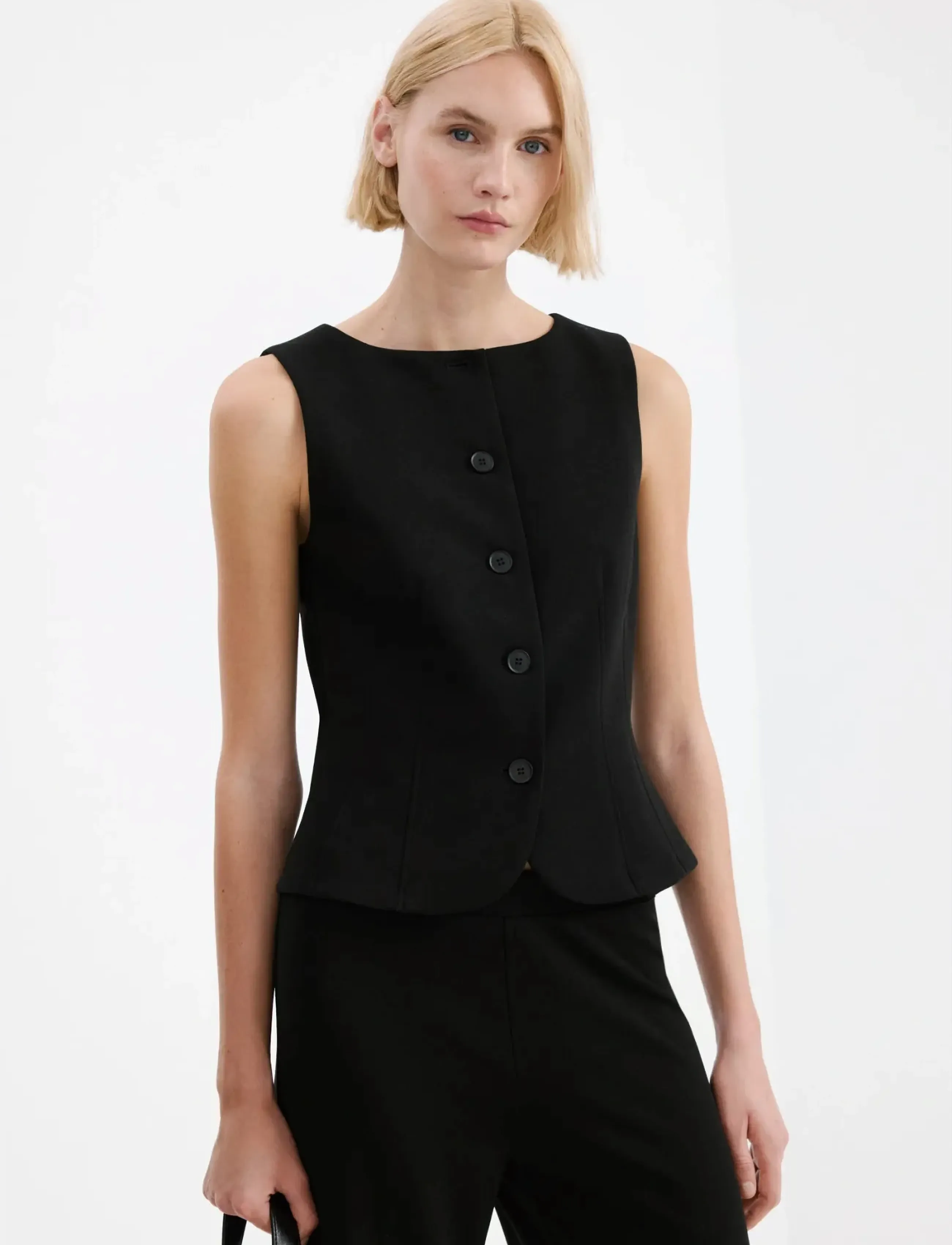 Mango Suit waistcoat with buttons - Mango - BLACK / black