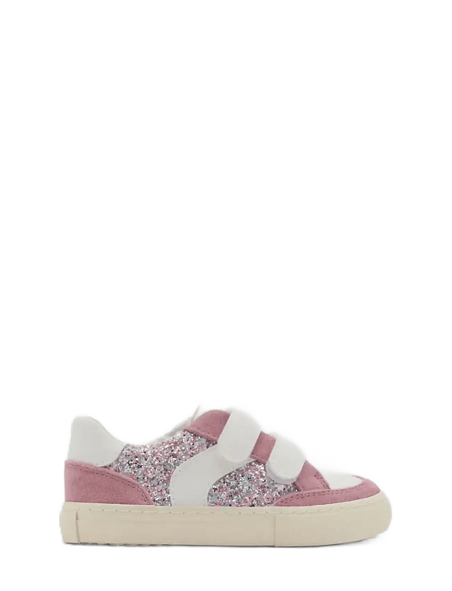 Mango - Glitter trainers with leather details - låga sneakers - white - 0