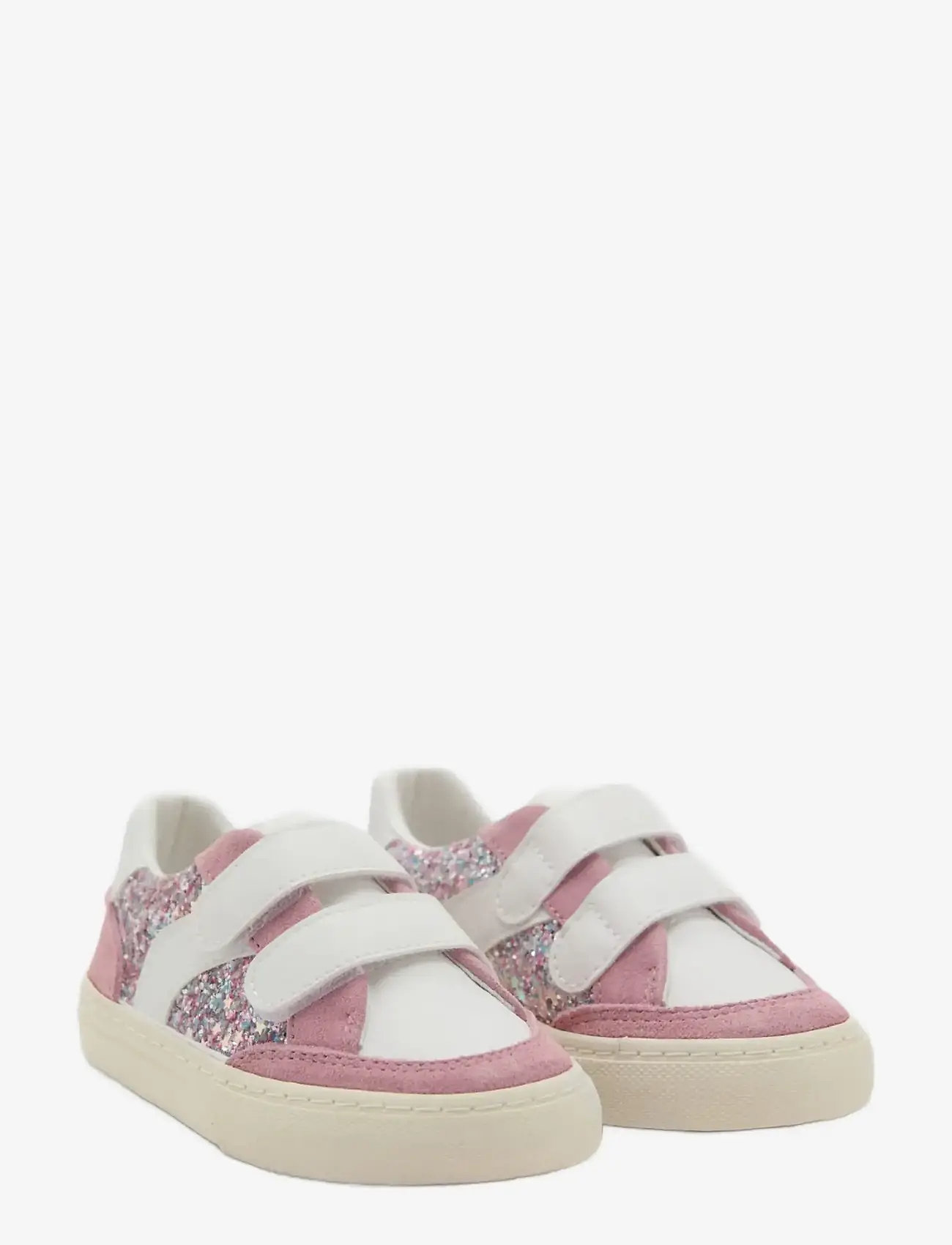 Mango - Glitter trainers with leather details - white - 1