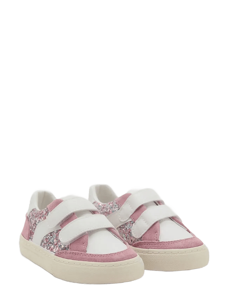 Mango - Glitter trainers with leather details - white - 1