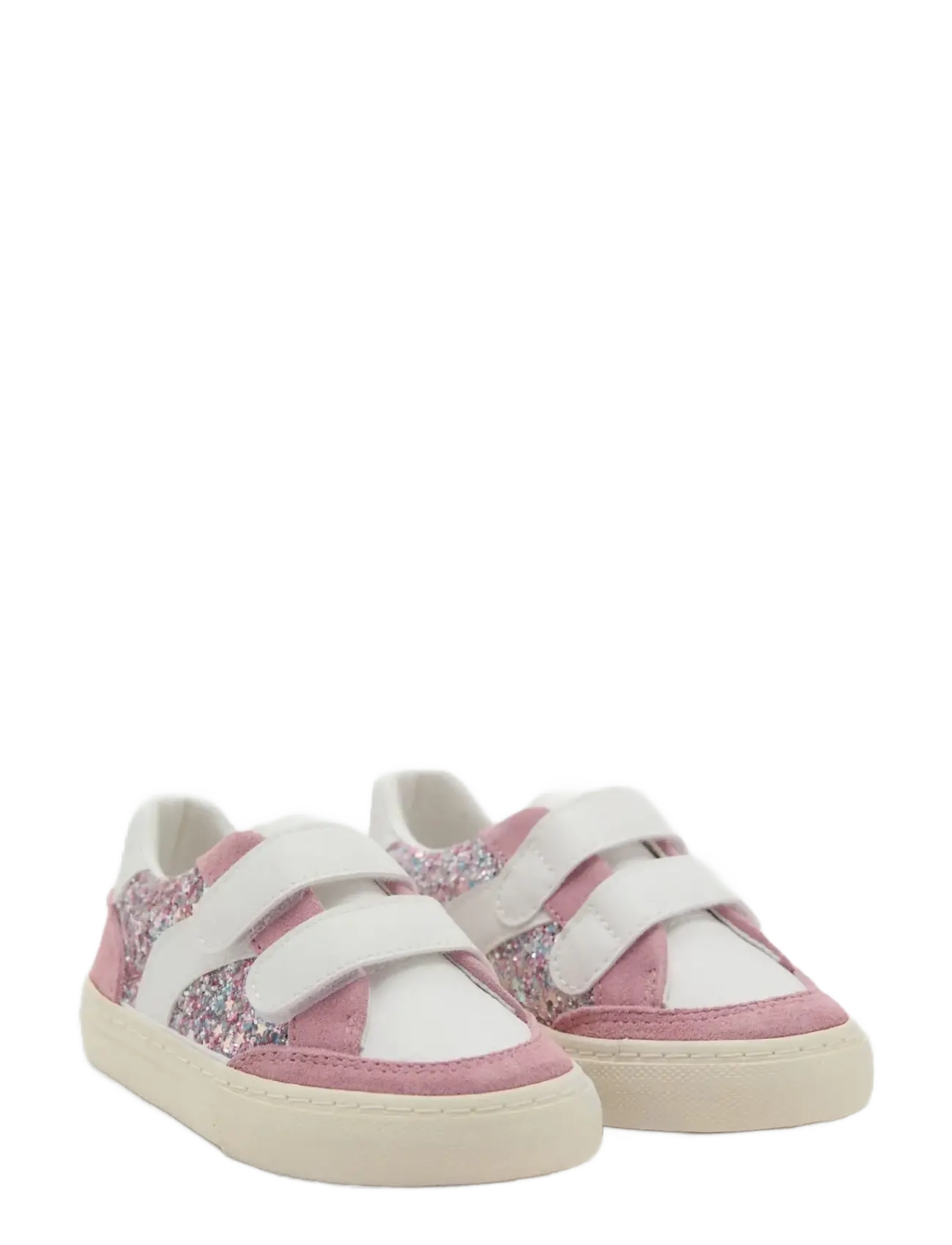 Mango - Glitter trainers with leather details - låga sneakers - white - 1