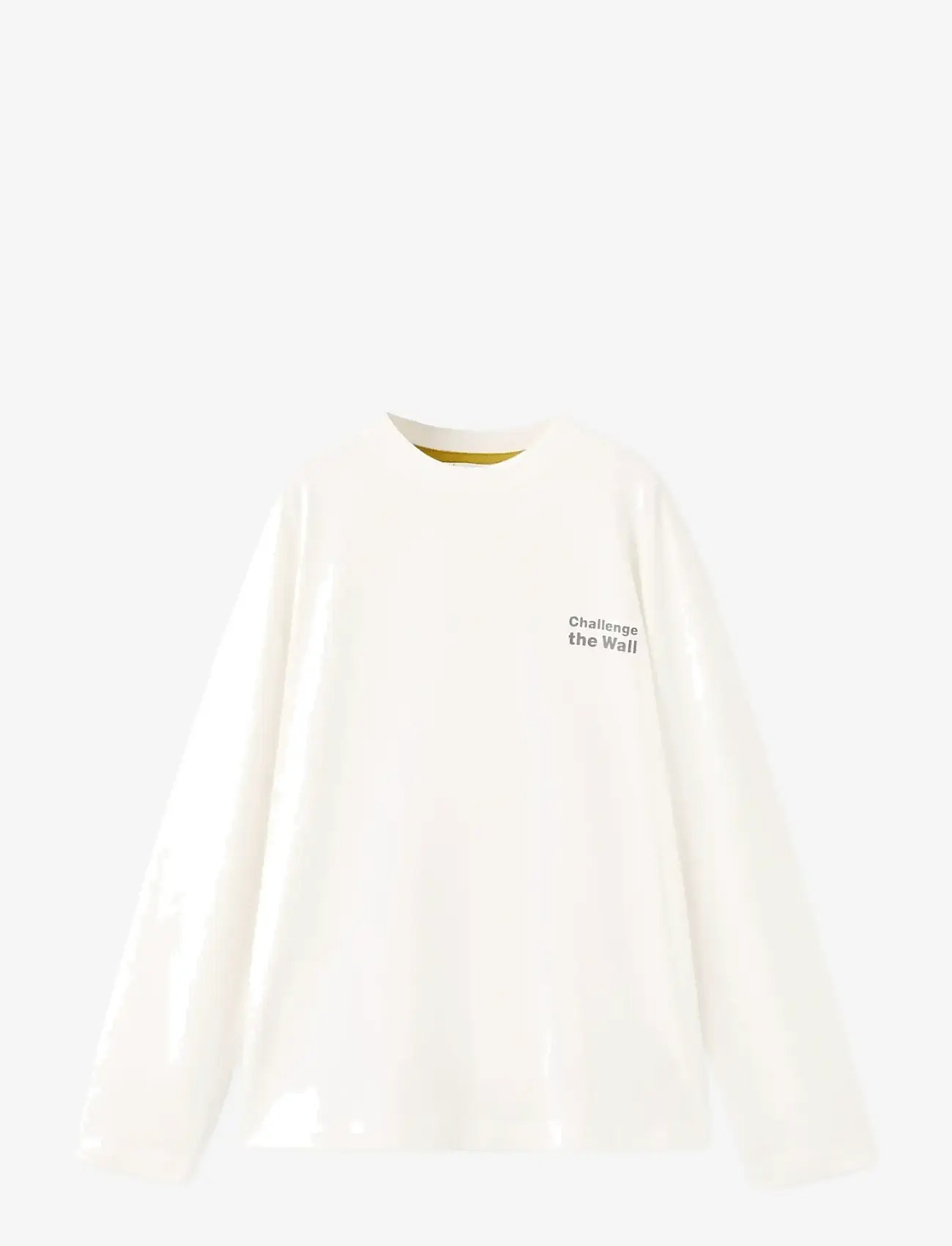 Mango - Printed cotton-blend T-shirt - langærmede t-shirts - natural white - 0