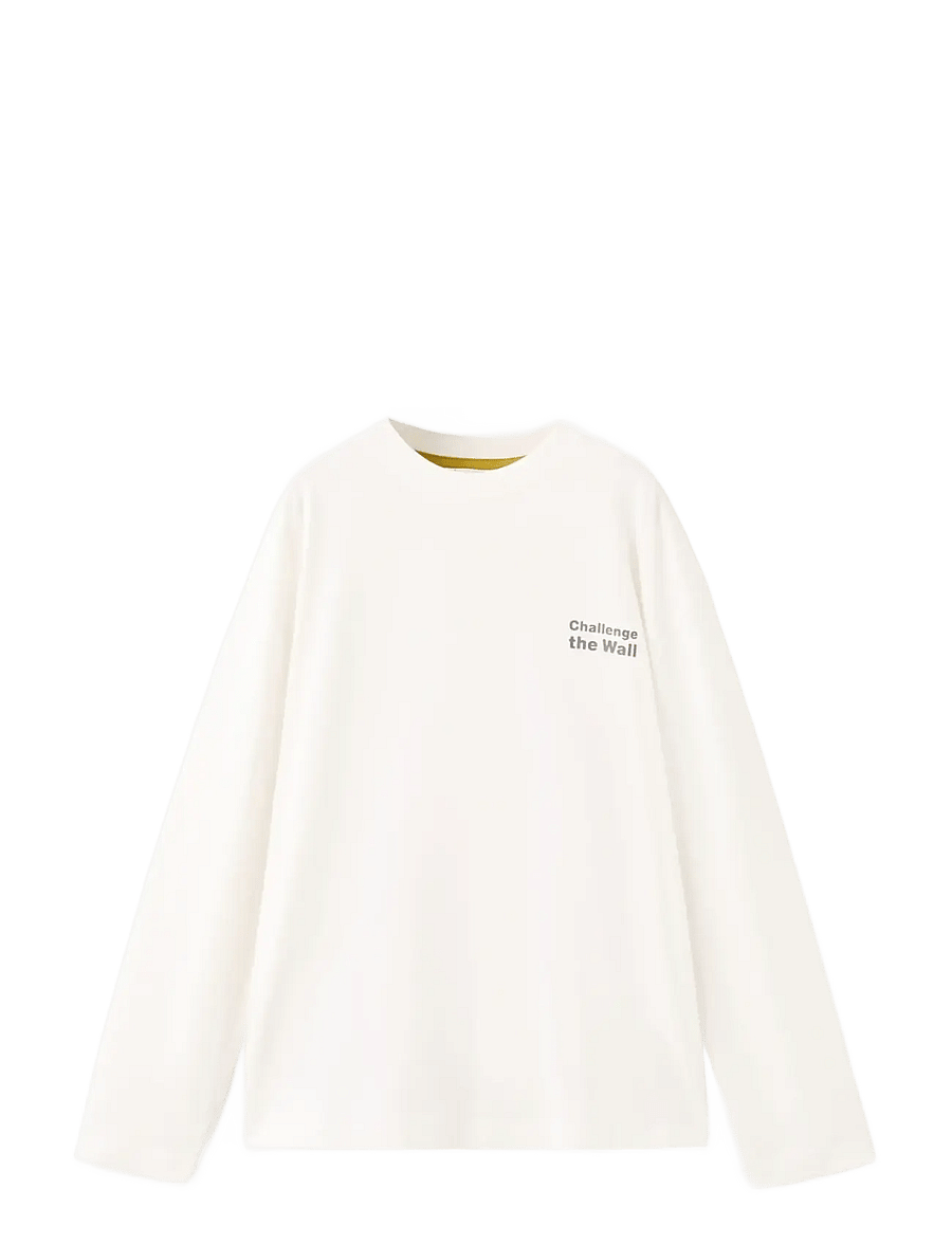 Mango - Printed cotton-blend T-shirt - pitkähihaiset t-paidat - natural white - 0