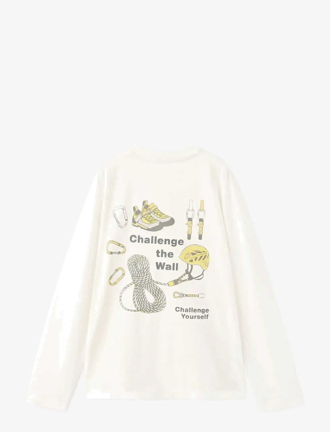 Mango - Printed cotton-blend T-shirt - langærmede t-shirts - natural white - 1