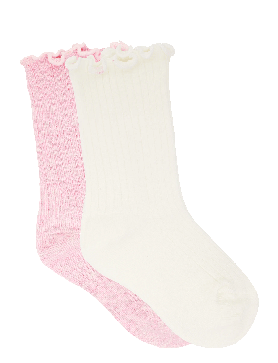 Mango - 2 pack ribbed socks - babysokker - pink - 1