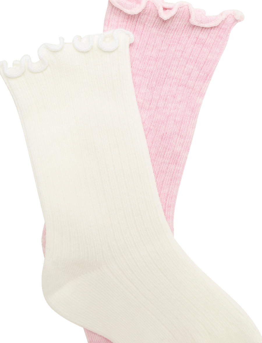 Mango - 2 pack ribbed socks - babysokker - pink - 4