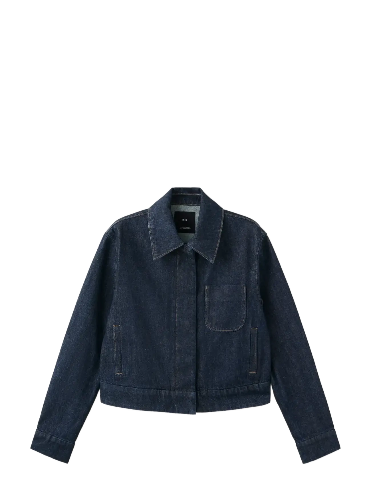 MANGO Fitted Denim Jacke With Pockets Navy - XS - Damen
