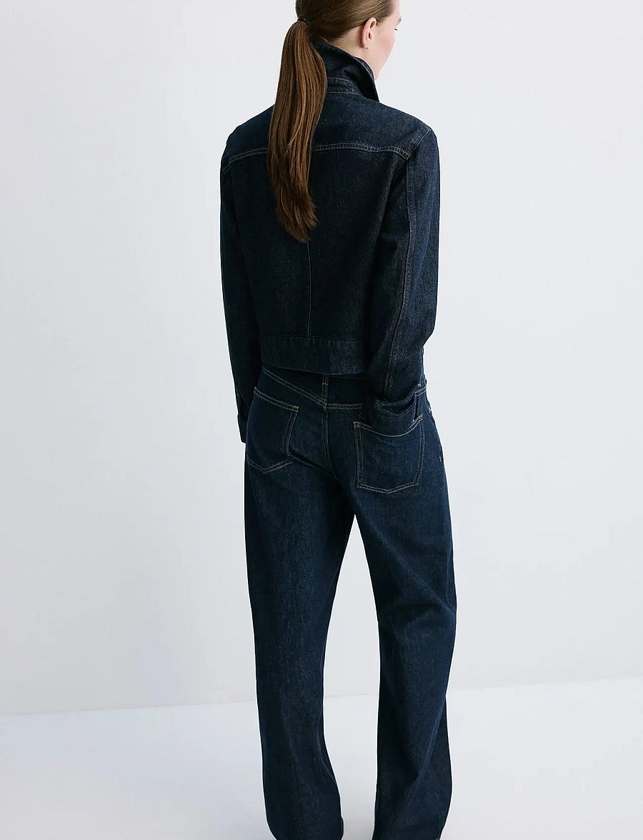 Mango - Fitted denim jacket with pockets - vårjackor - open blue - 2