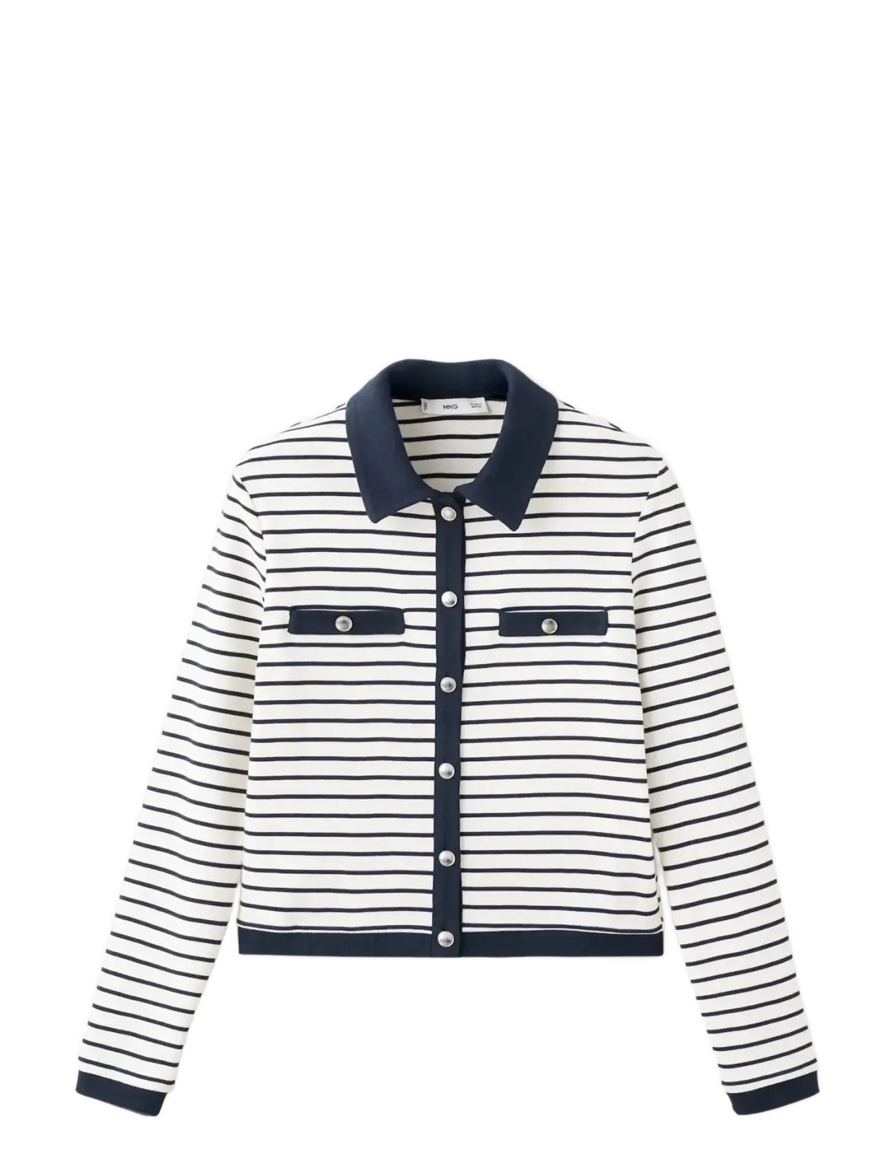 MANGO Gestreift Cardigan With Jewel Buttons Navy - S - Damen