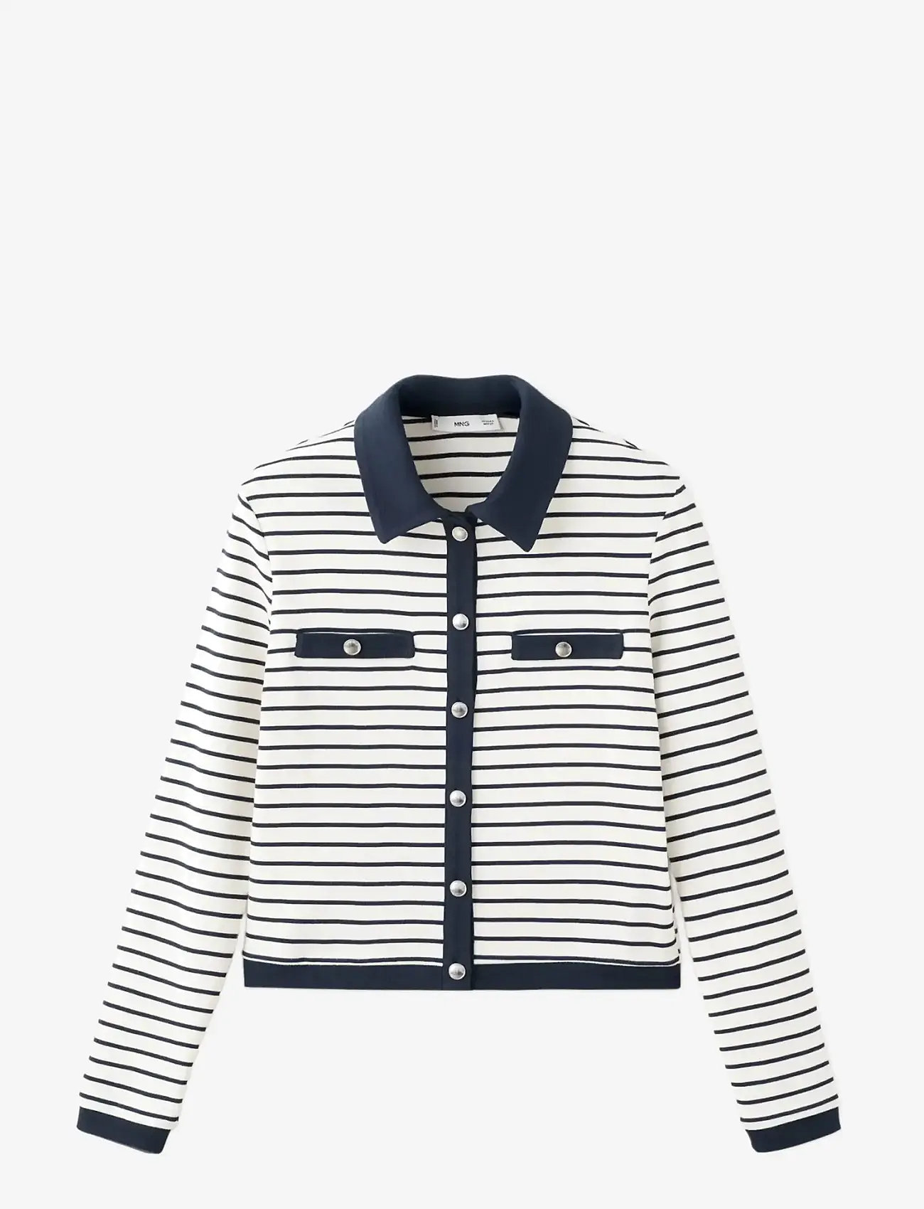 Mango - Striped cardigan with jewel buttons - koftor - navy - 1