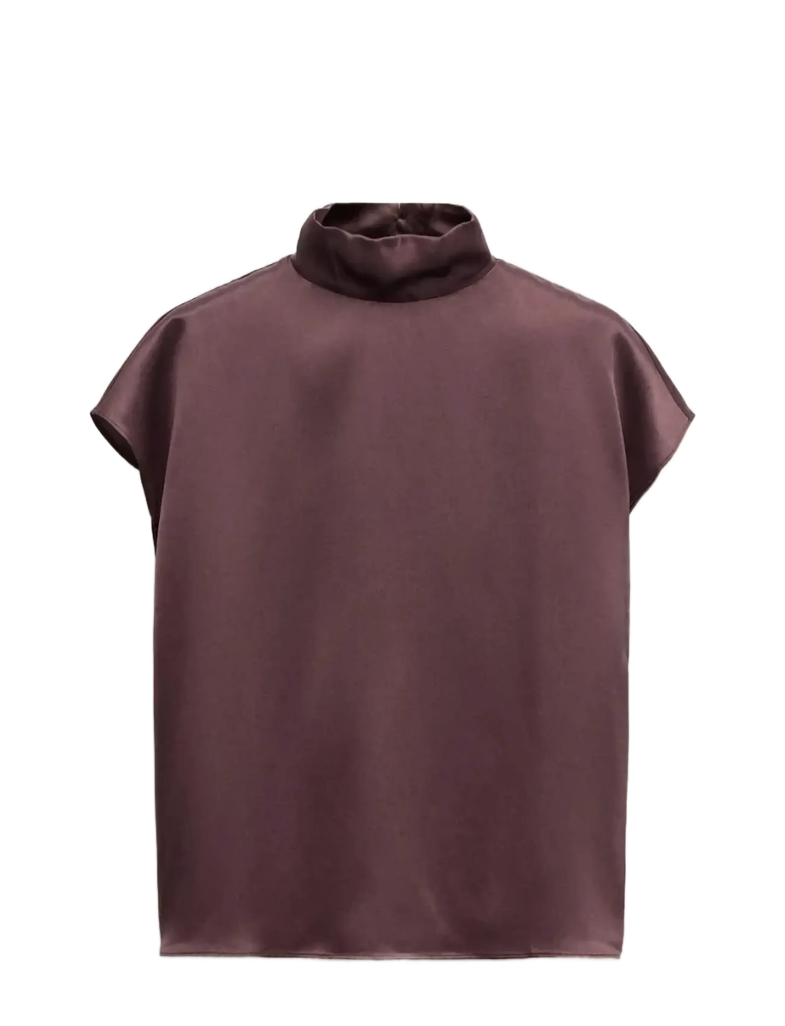 Mango 100% satin silk blouse - Bluser - DARK RED / burgundy