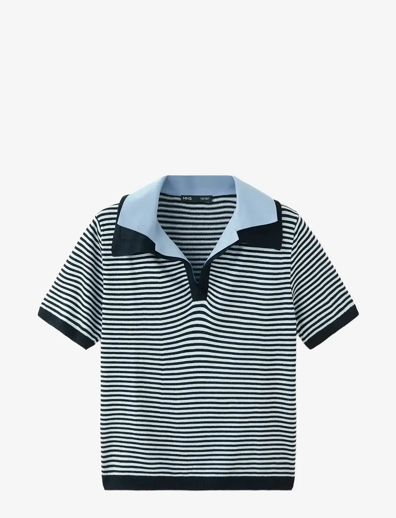 Mango - Knitted jumper with combined collar - stickade tröjor - navy - 1