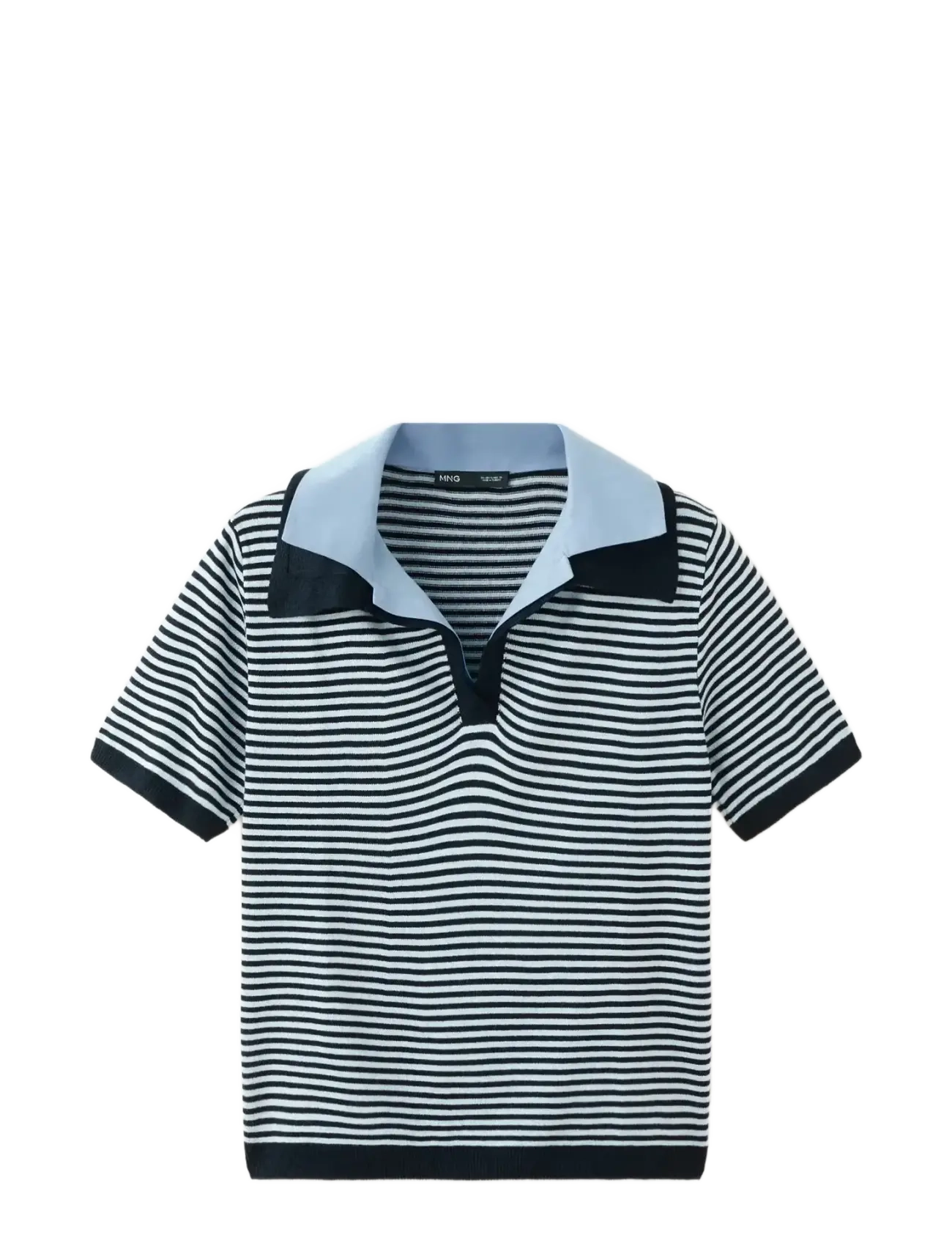 Mango Knitted jumper with combined collar - Striktrøjer - NAVY / navy