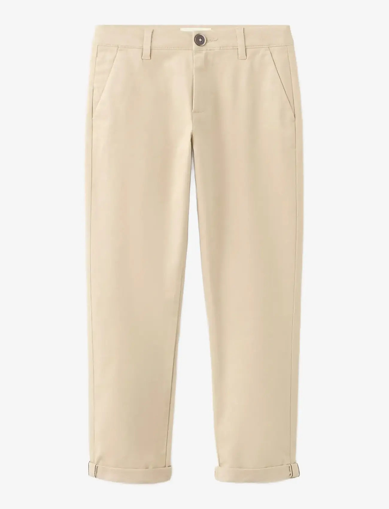 Mango - Chino trousers with turn-up hem - chinos - light beige - 0