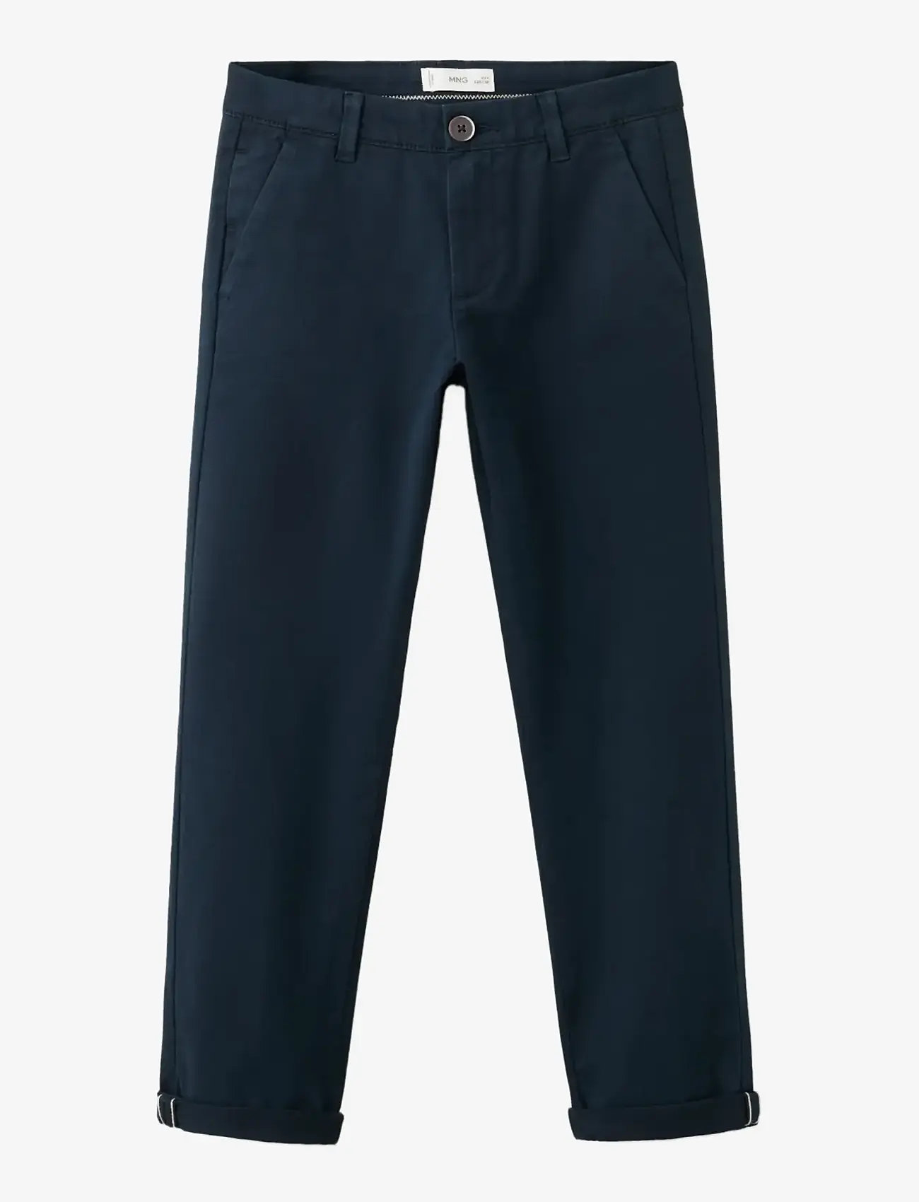 Mango - Chino trousers with turn-up hem - chinos - navy - 0