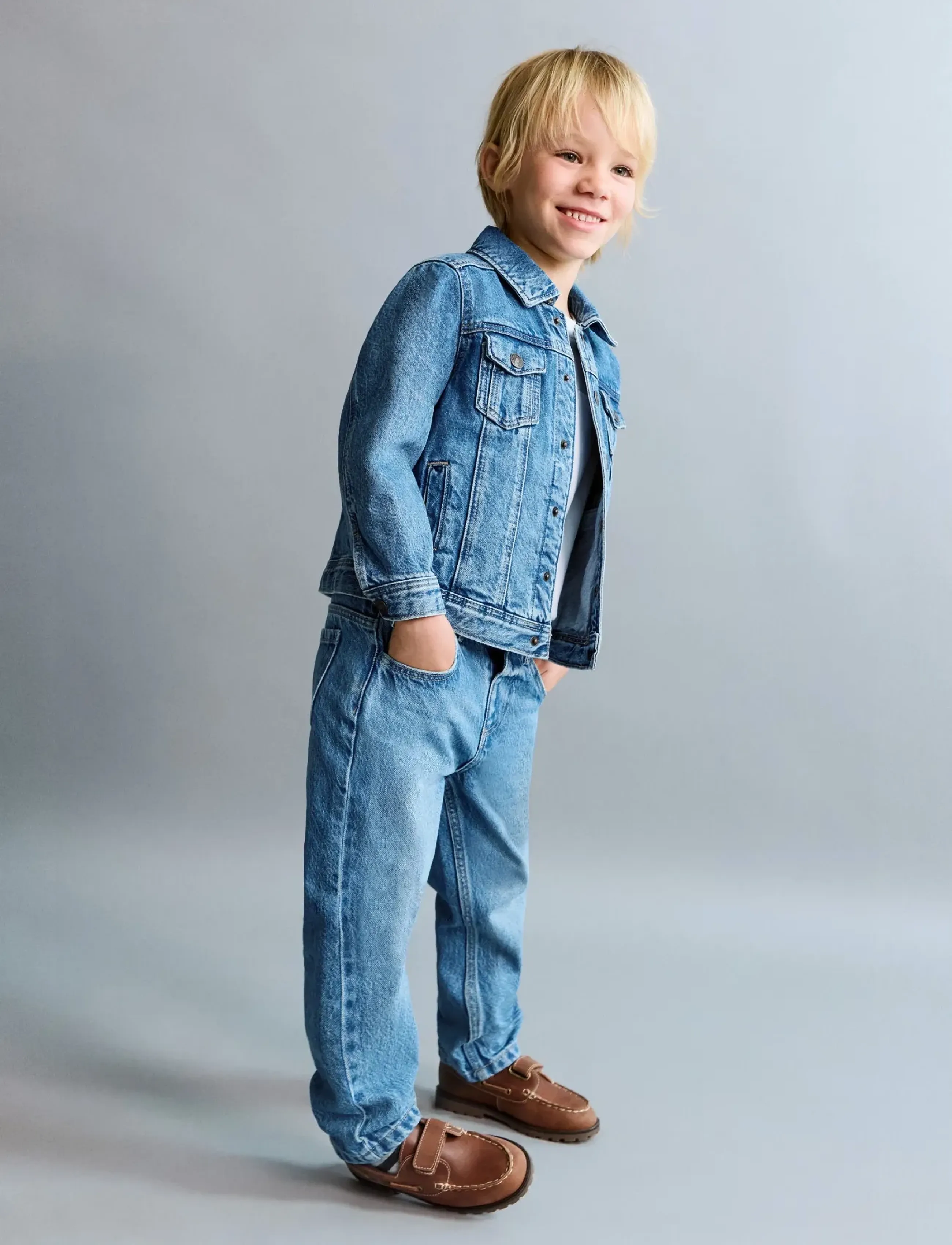Mango Denim Jacket, 2-3, Jackets & Coats, Blau - Corduroy, Kinder