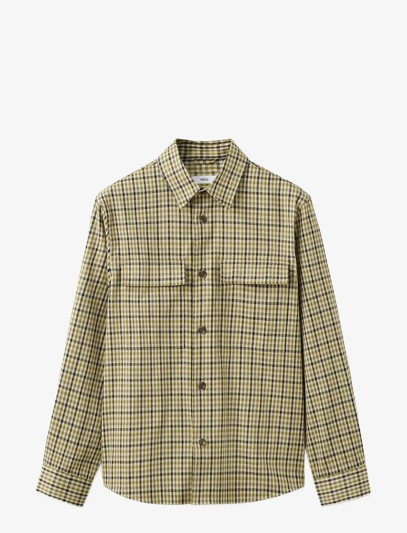Mango - Checked jacket with button print - frühlingsjacken - dark green - 1