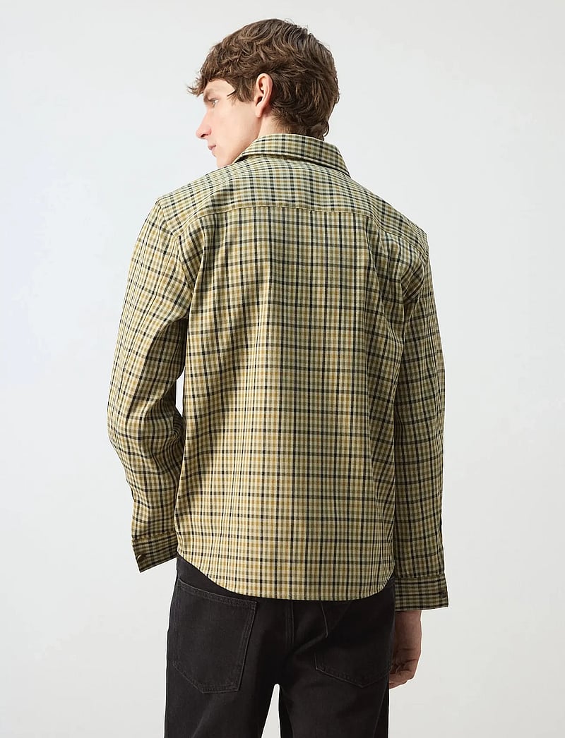 Mango - Checked jacket with button print - forårsjakker - dark green - 2