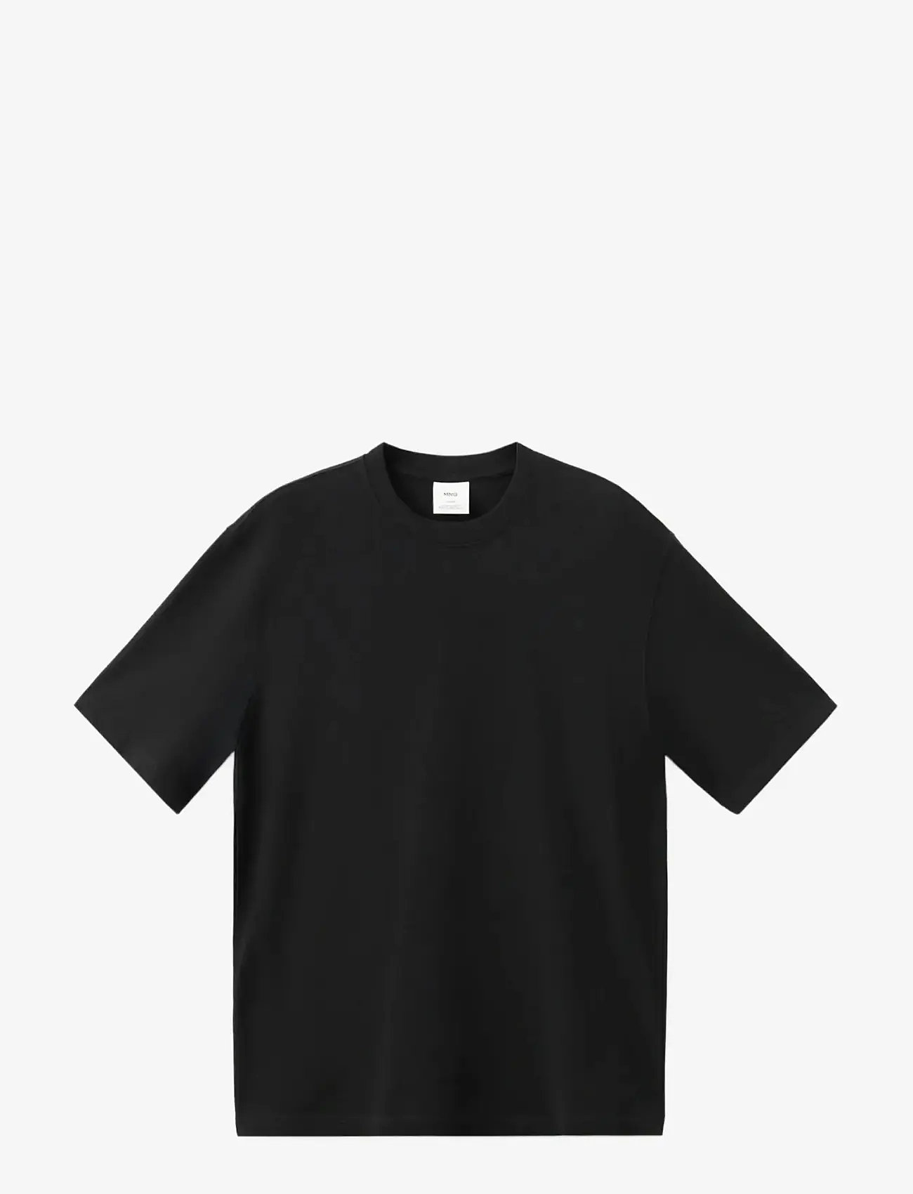 Mango - Heavy weight relaxed fit T-shirt - laveste priser - black - 1