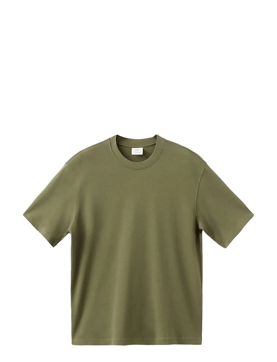 Mango - Heavy weight relaxed fit T-shirt - kortærmede t-shirts - dark green - 1