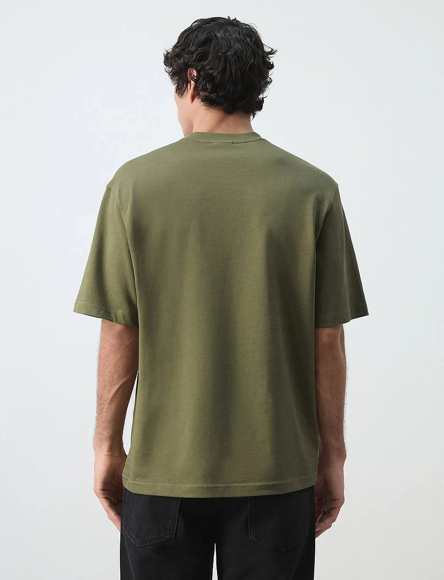 Mango - Heavy weight relaxed fit T-shirt - kortærmede t-shirts - dark green - 2