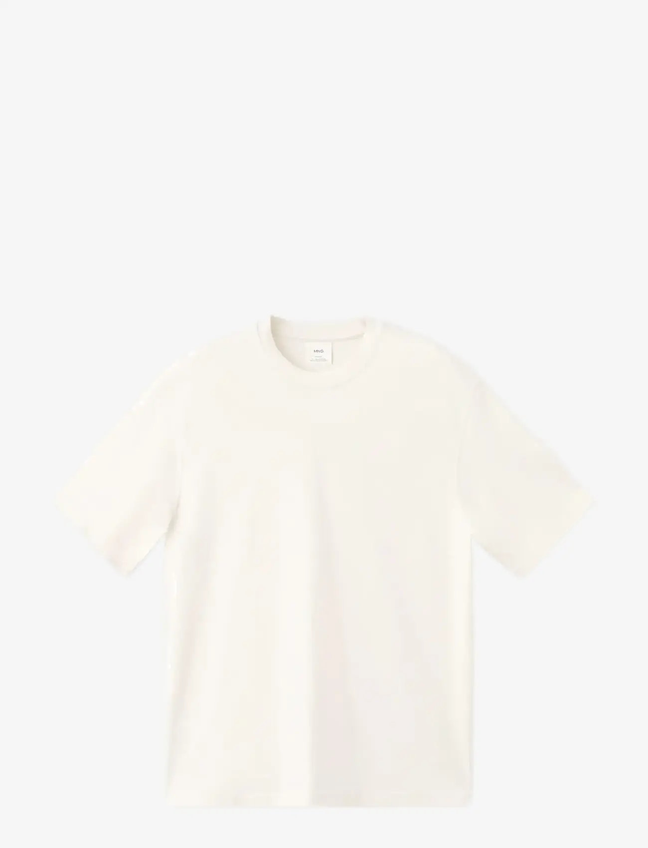 Mango - Heavy weight relaxed fit T-shirt - laveste priser - light beige - 1