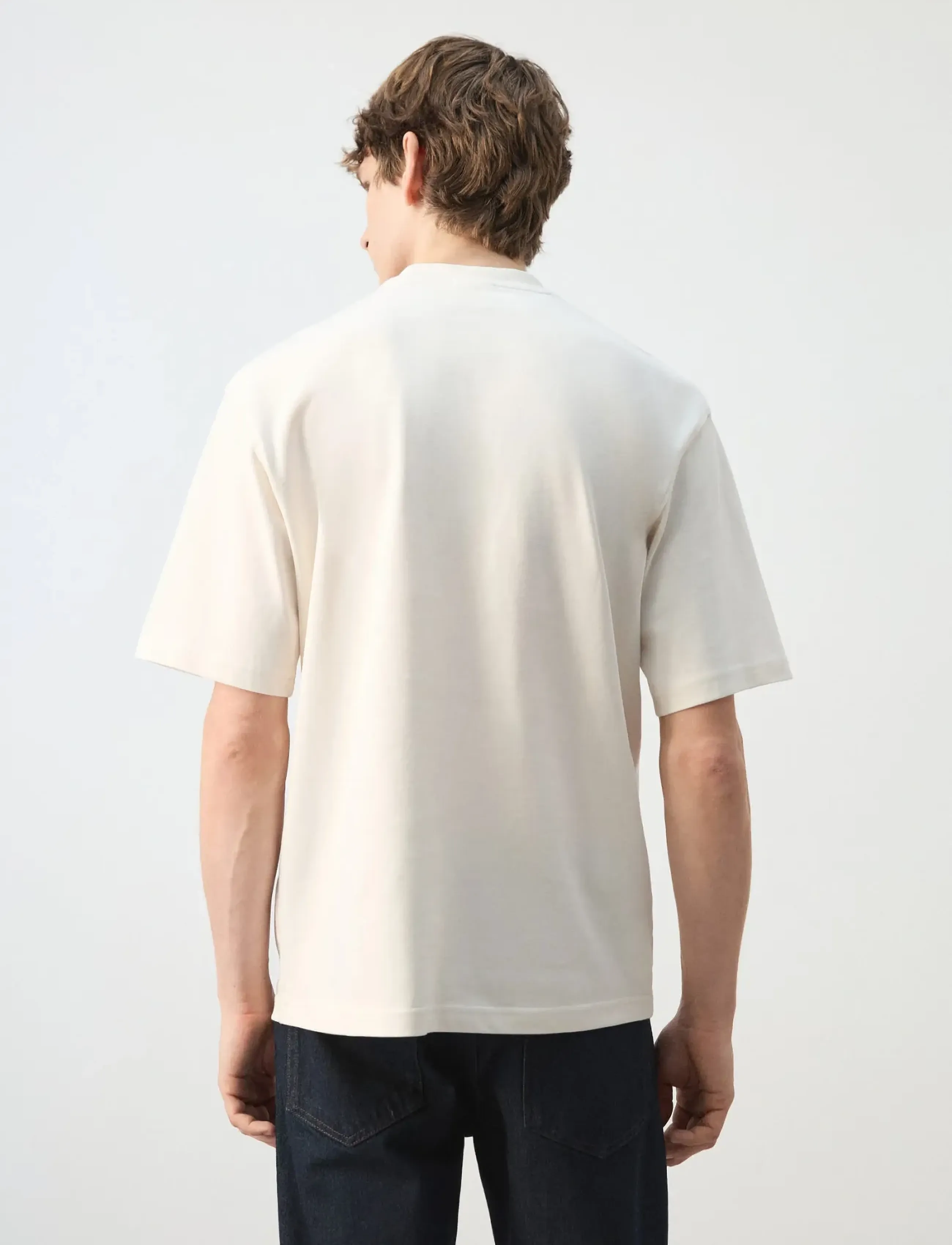 Mango - Heavy weight relaxed fit T-shirt - die niedrigsten preise - light beige - 2