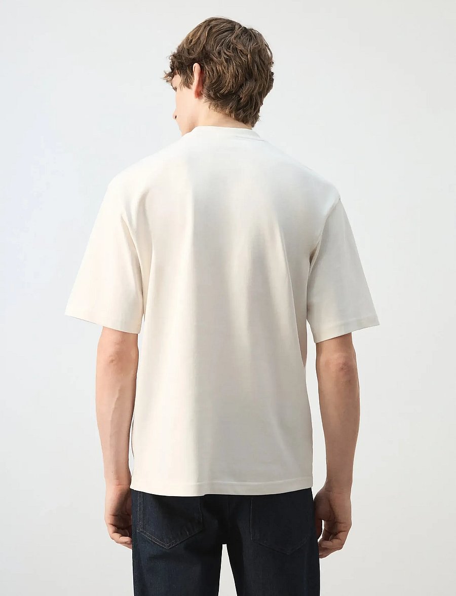Mango - Heavy weight relaxed fit T-shirt - lyhythihaiset - light beige - 2