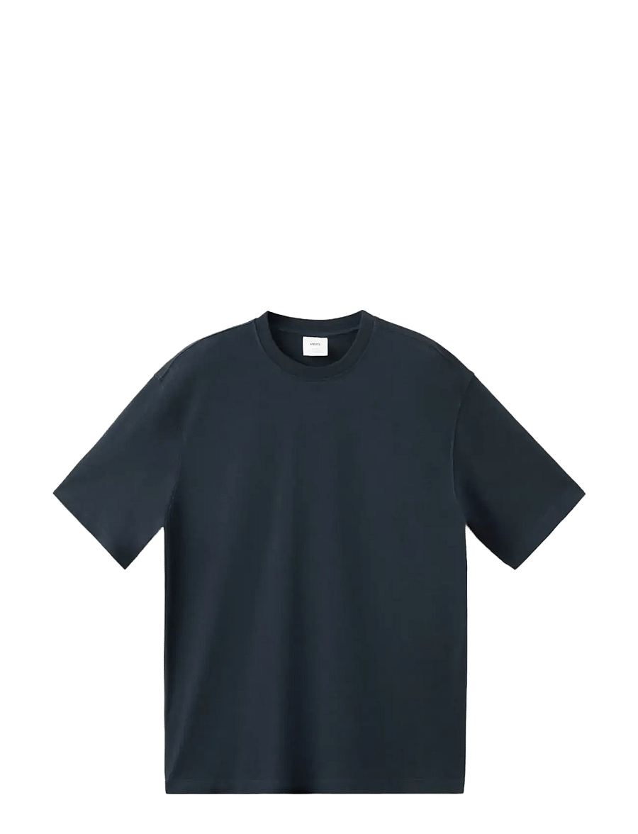 Mango - Heavy weight relaxed fit T-shirt - lyhythihaiset - navy - 1