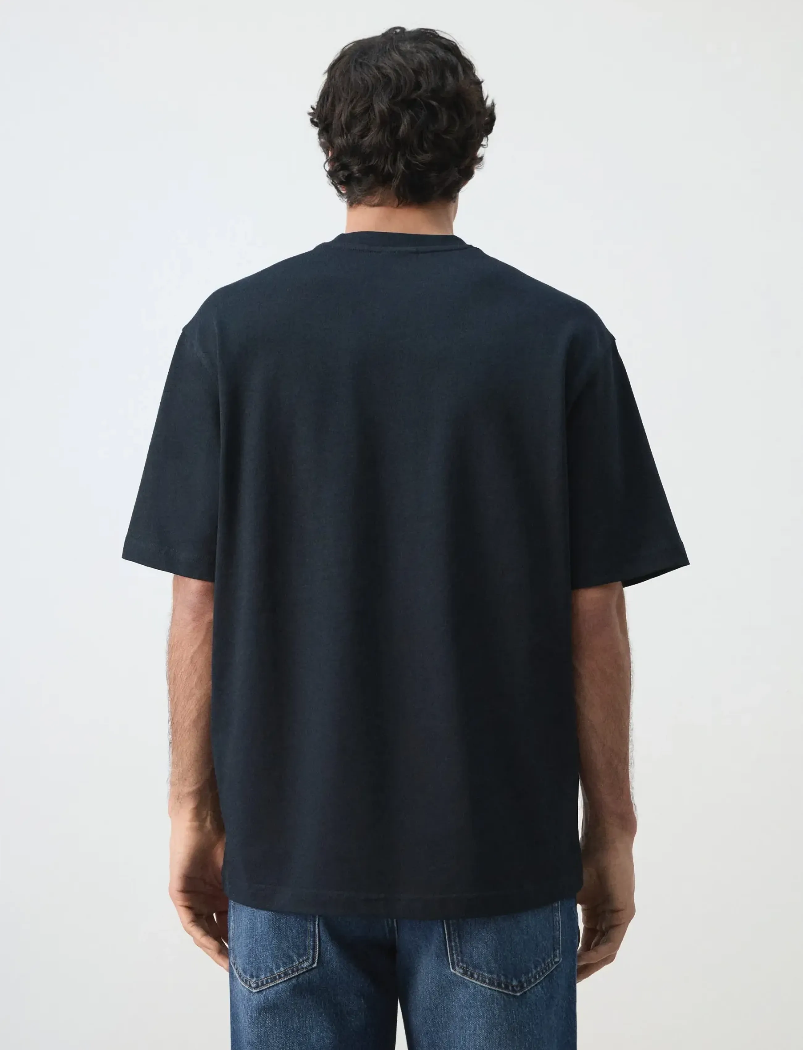 Mango - Heavy weight relaxed fit T-shirt - die niedrigsten preise - navy - 2