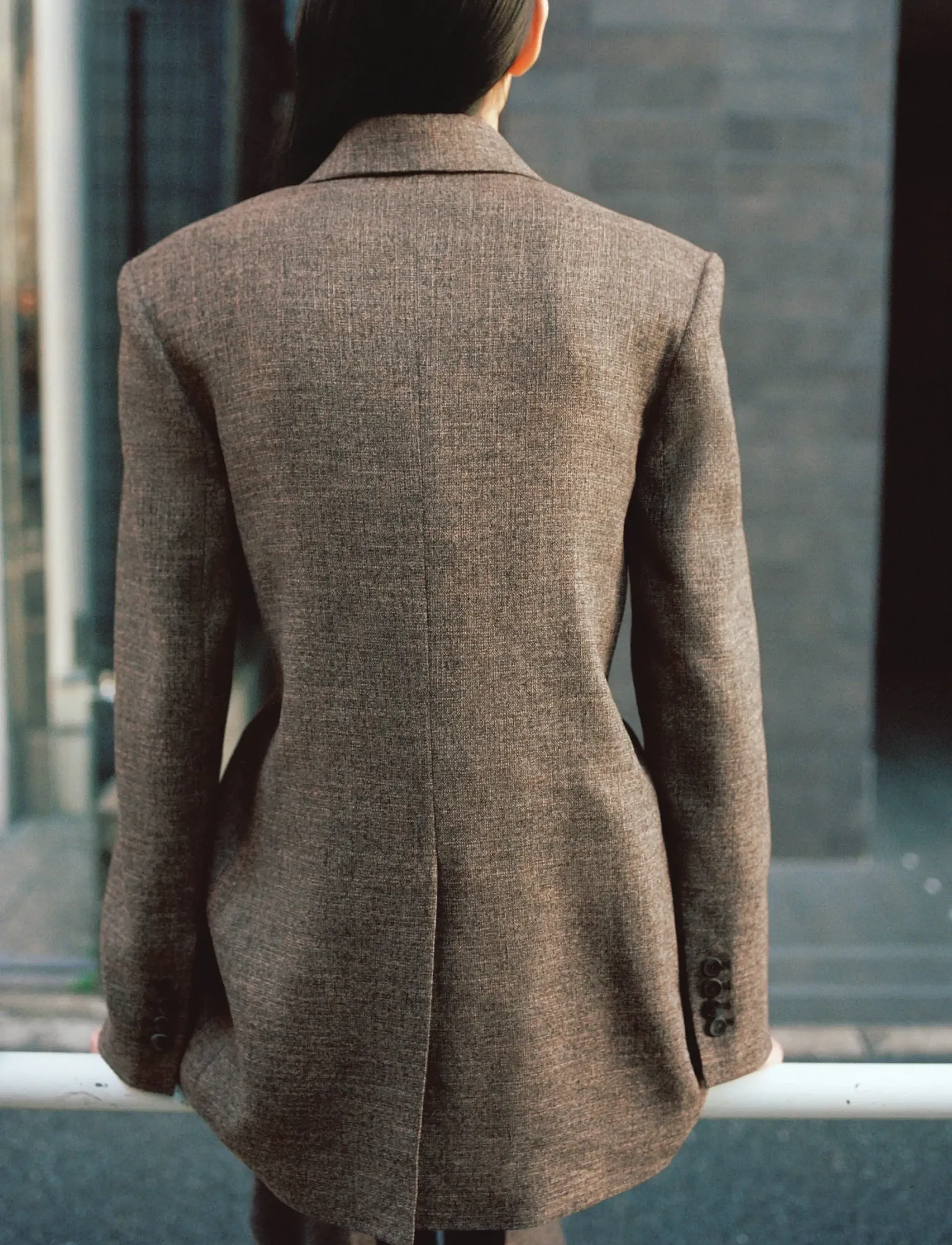 Mango - Herringbone double-breasted suit blazer - dubbelknäppta kavajer - dark brown - 2