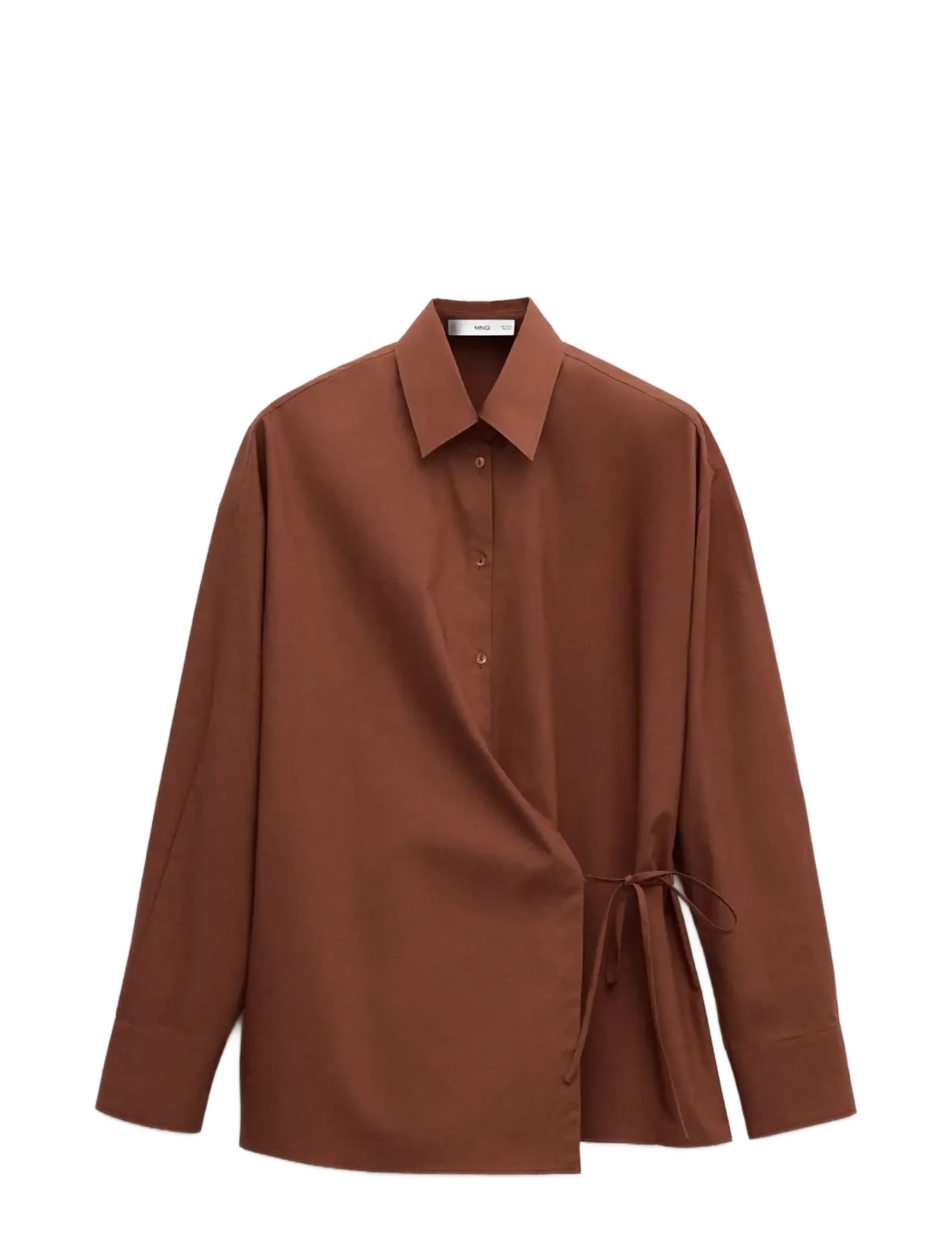 Mango Cotton cross shirt - Officewear - RUST - COPPER / brown