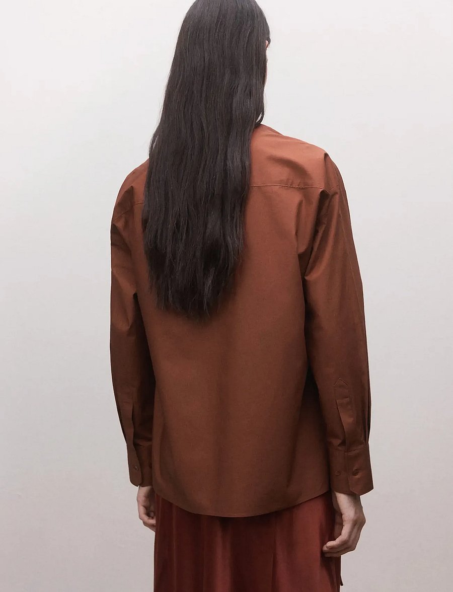 Mango - Cotton cross shirt - långärmade skjortor - rust - copper - 2