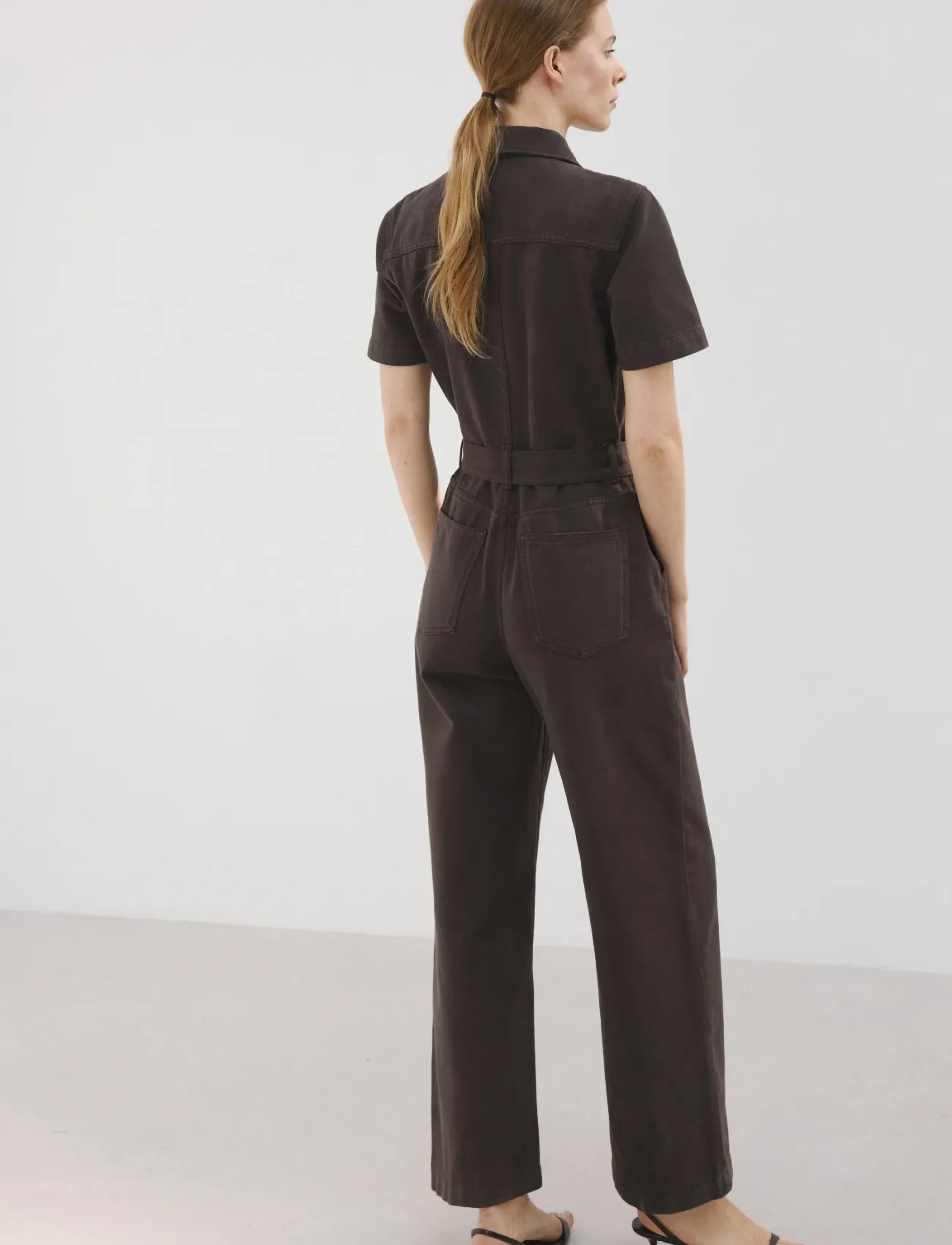 Mango - Zip denim jumpsuit - haalarit - dark brown - 2