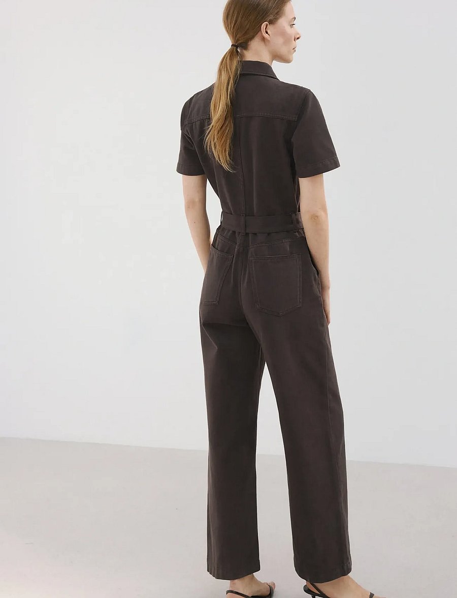 Mango - Zip denim jumpsuit - haalarit - dark brown - 2