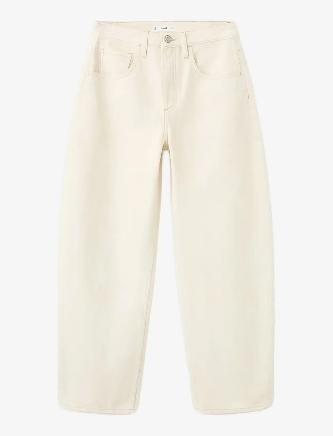 Mango - High-waisted barrel jeans - laveste priser - natural white - 1