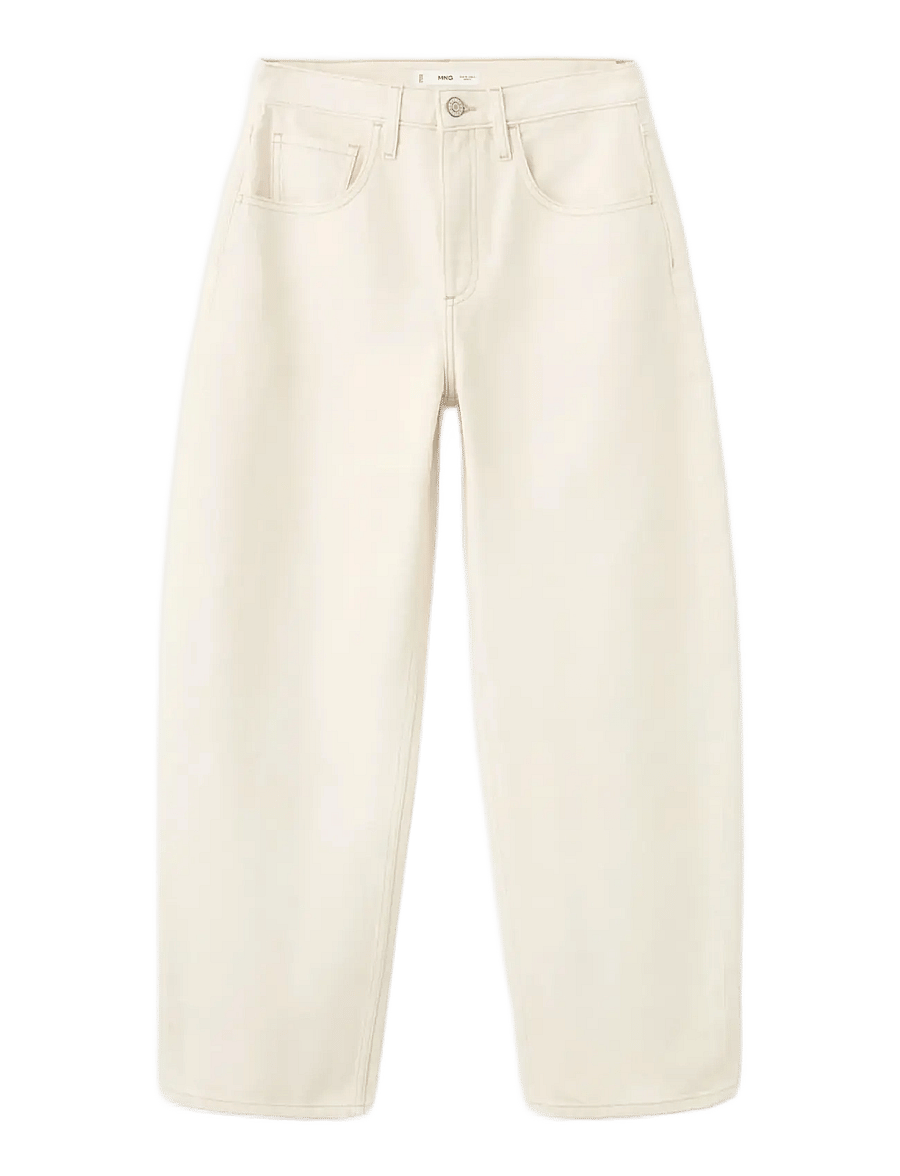 Mango - High-waisted barrel jeans - barrel jeans - natural white - 1