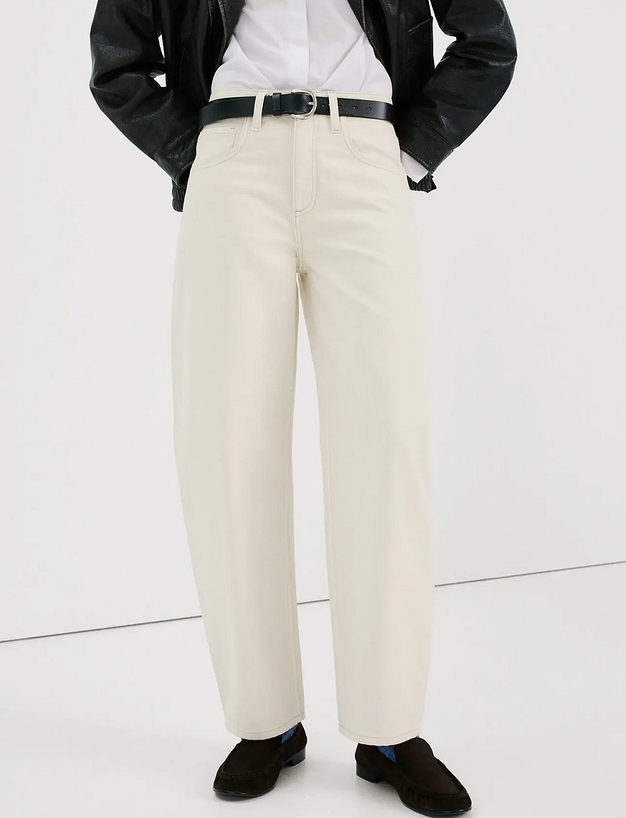 Mango - High-waisted barrel jeans - barrel jeans - natural white - 0